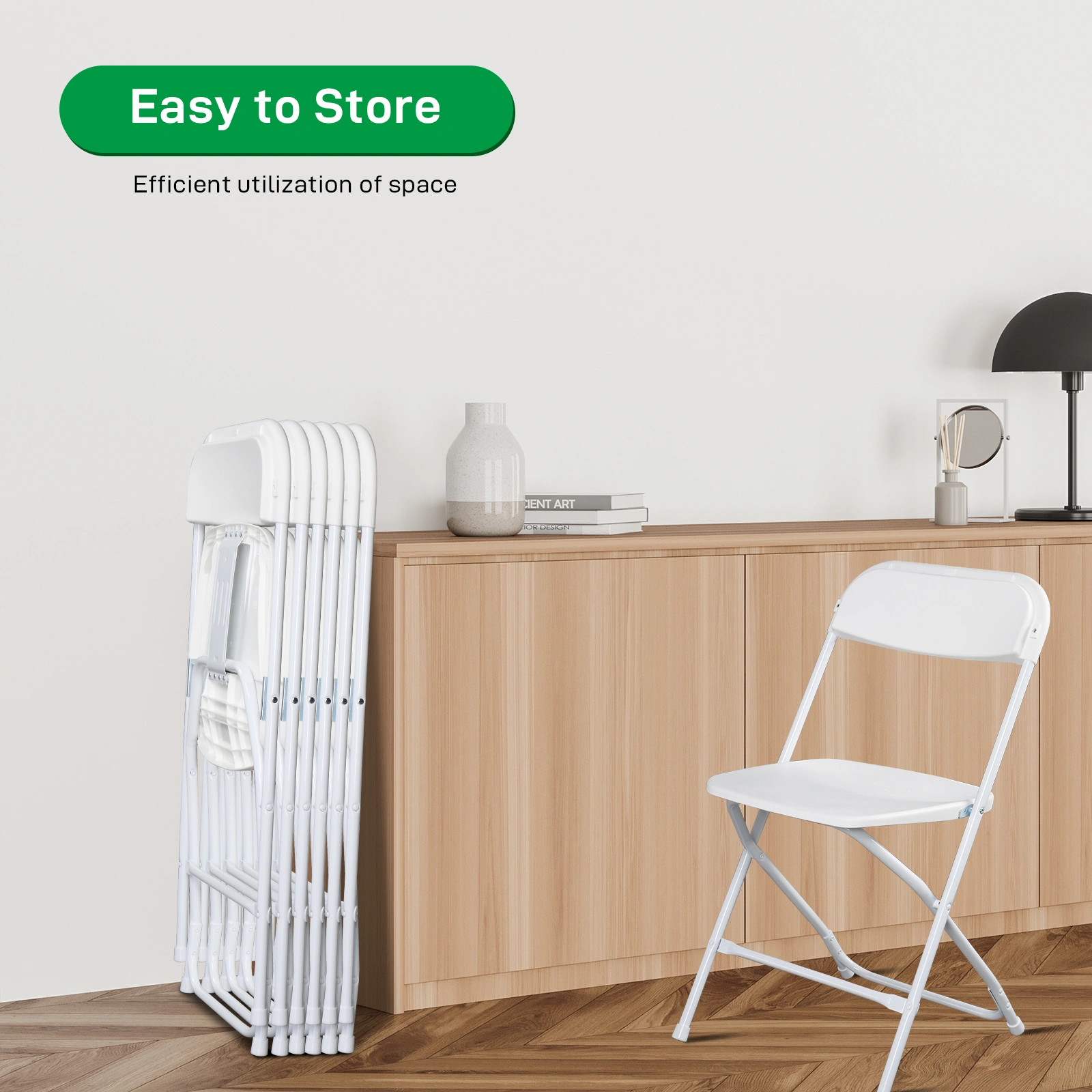 10pcs Injection Molding Classic Garden Plastic Folding Chair White view 15
