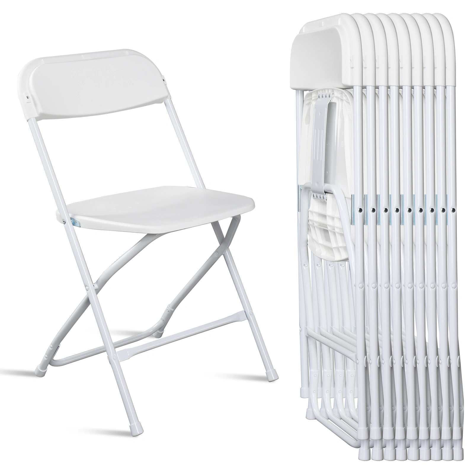 10pcs Injection Molding Classic Garden Plastic Folding Chair White view 18
