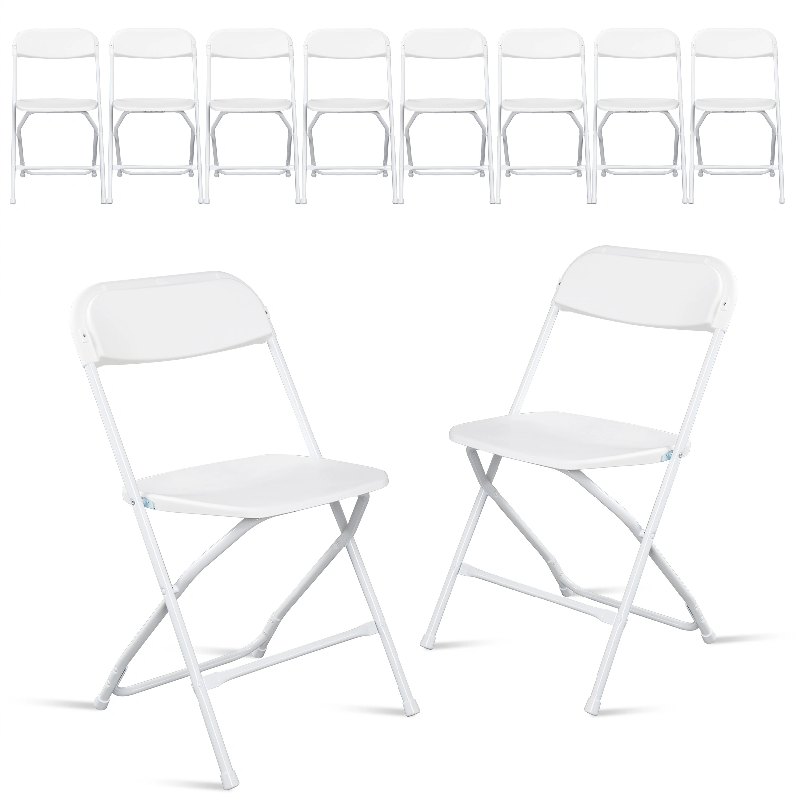10pcs Injection Molding Classic Garden Plastic Folding Chair White view 19