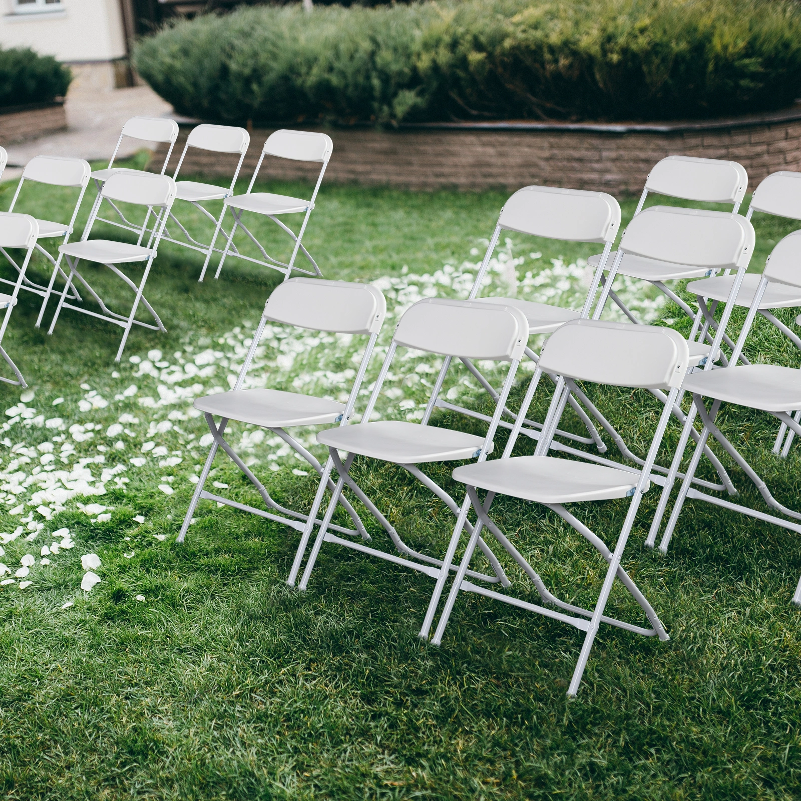 10pcs Injection Molding Classic Garden Plastic Folding Chair White view 25