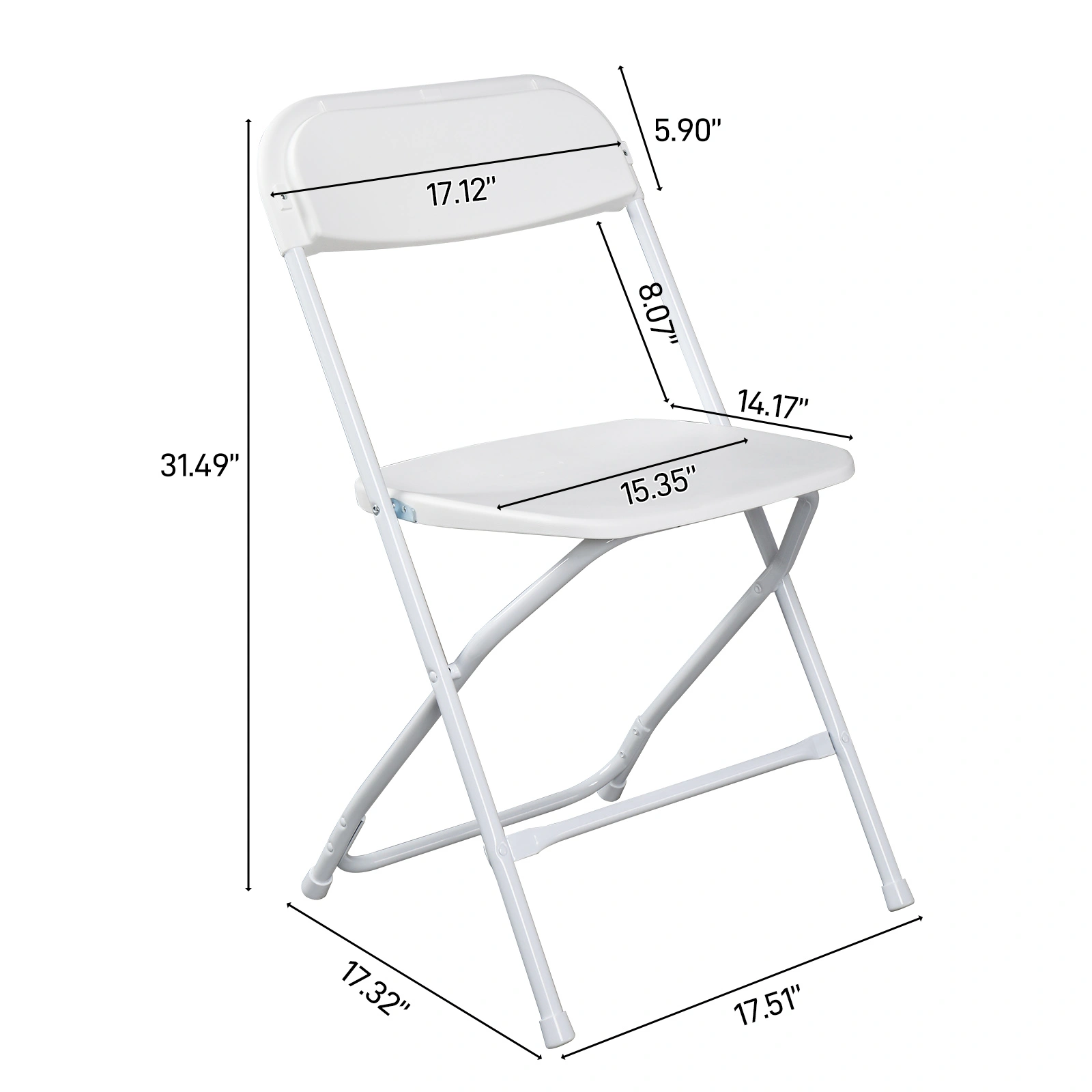 10pcs Injection Molding Classic Garden Plastic Folding Chair White view 27