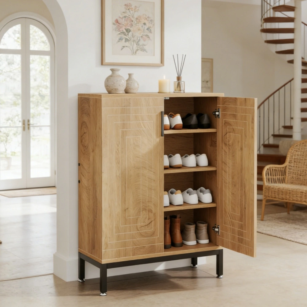Shoe Storage Cabinet - Modular Entryway Organizer with Adjustable Shelves, Breathable Design, Holds Up to 12 Pairs, Space-Saving Floor Shoe Rack view 7