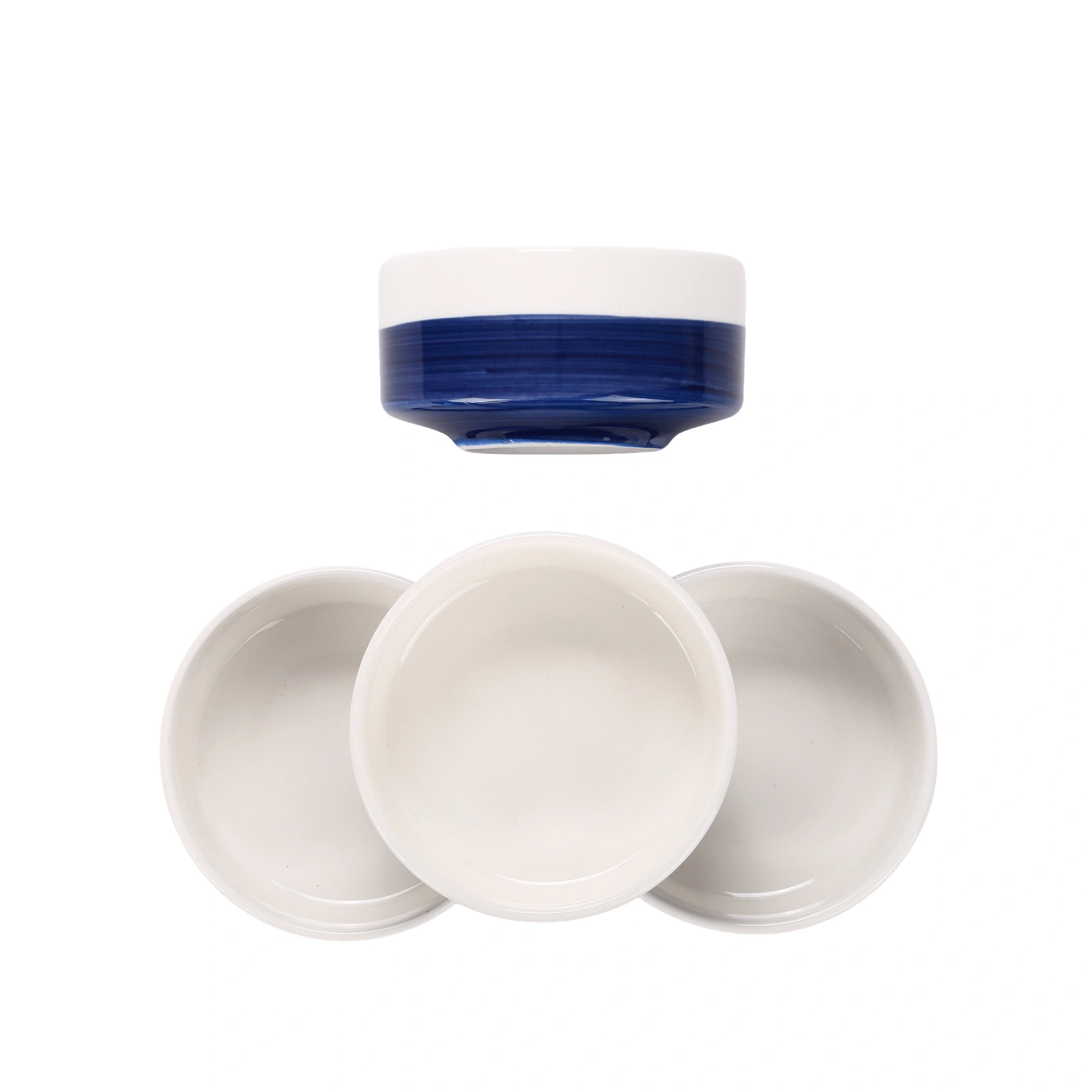 10 OZ WhiteBule Ceramic Bowls Set of 4 - Cereal Bowl,Soup Bowls for Kitchen, Ramen Bowl, Microwave Safe for Oatmeal, Fruit,Salad and Rice Bowl - Dishwasher & Microwave Safe view 5
