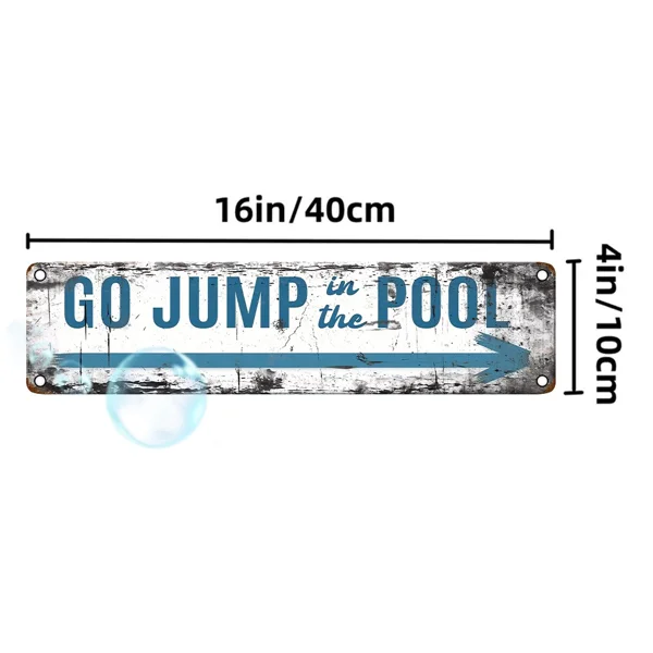 CIFbuy Vintage Aluminum Sign Jump Into The Pool UV Printed Metal Plaque Home Garage Cafe Restaurant Bar Waterproof Dustproof Decor view 2