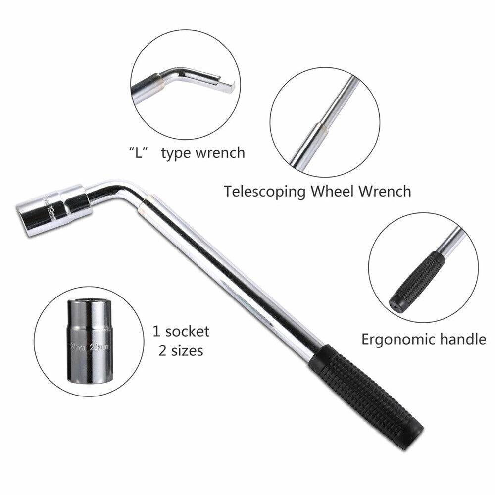 5T Scissor Jack with Extendable Wheel Wrench Brace Socket for Car Van Tire Change Tool view 3
