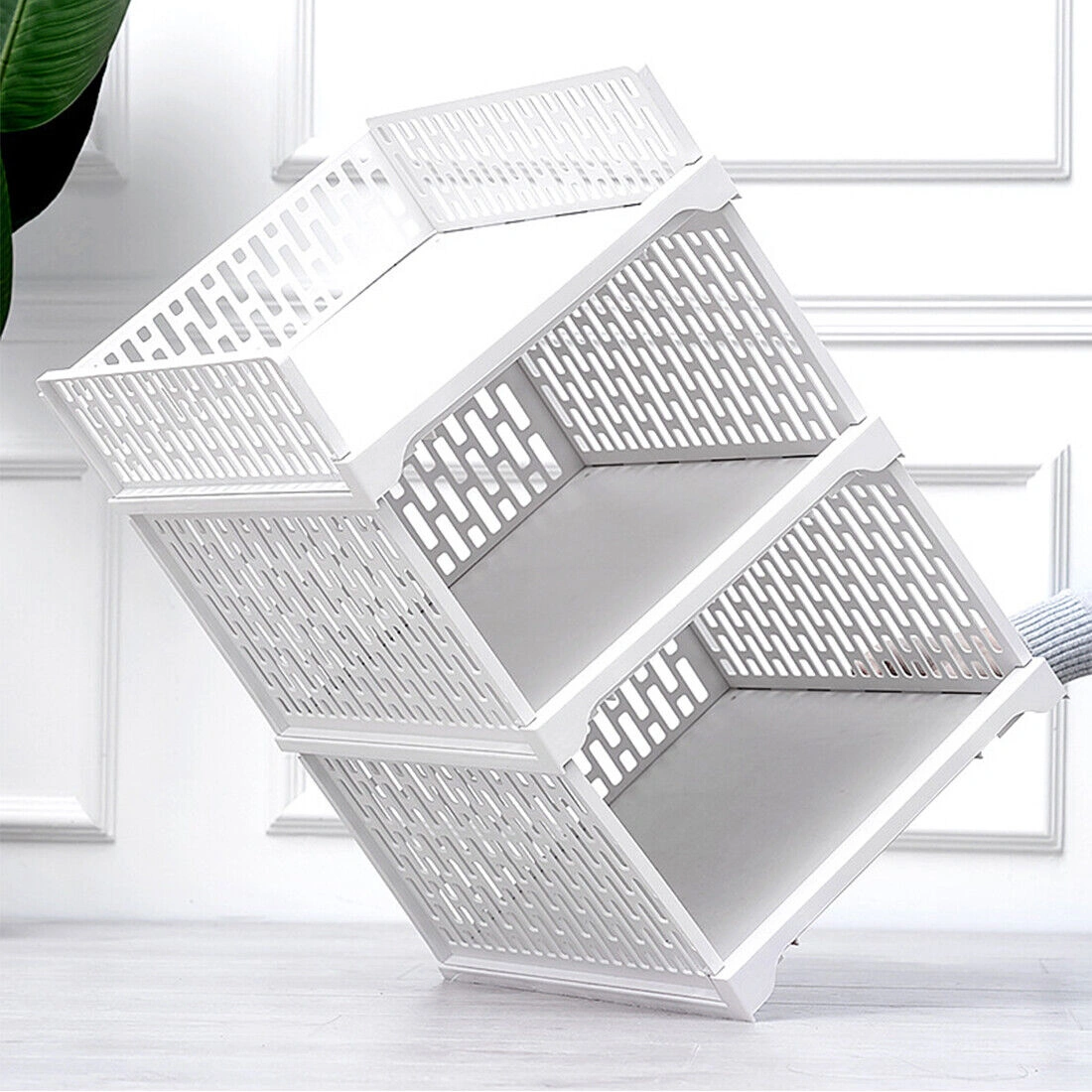 NEW White Stackable Drawer Organizers for Closet - 2-Size Wardrobe Storage Bins view 5