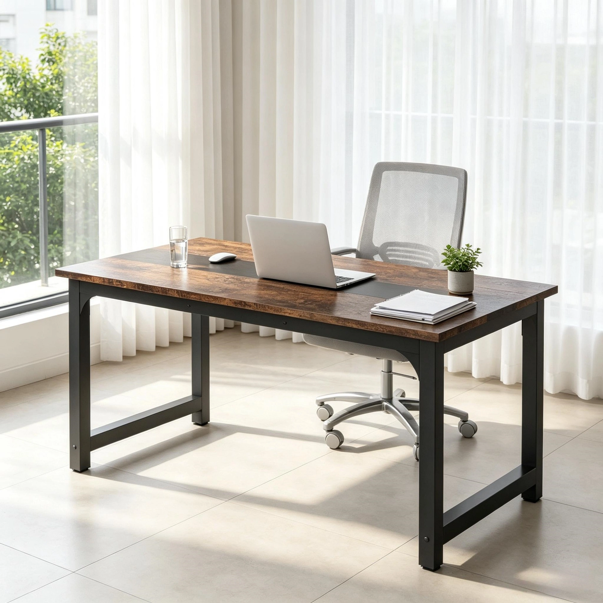 Minimalist Rectangular Conference Table, Meeting & Workstation Desk view 4