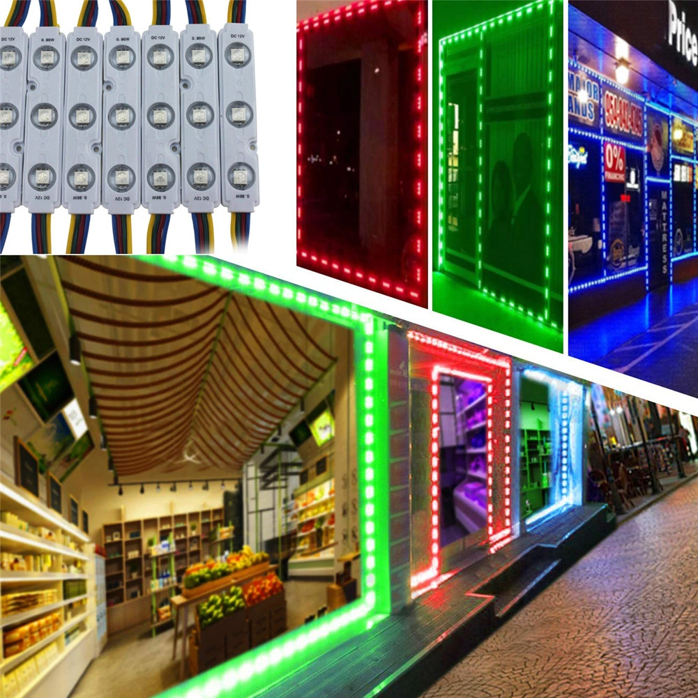 RGB LED Module 5050 SMD 3-Unit 12V for Channel Letter Signs Store Window Light Strip