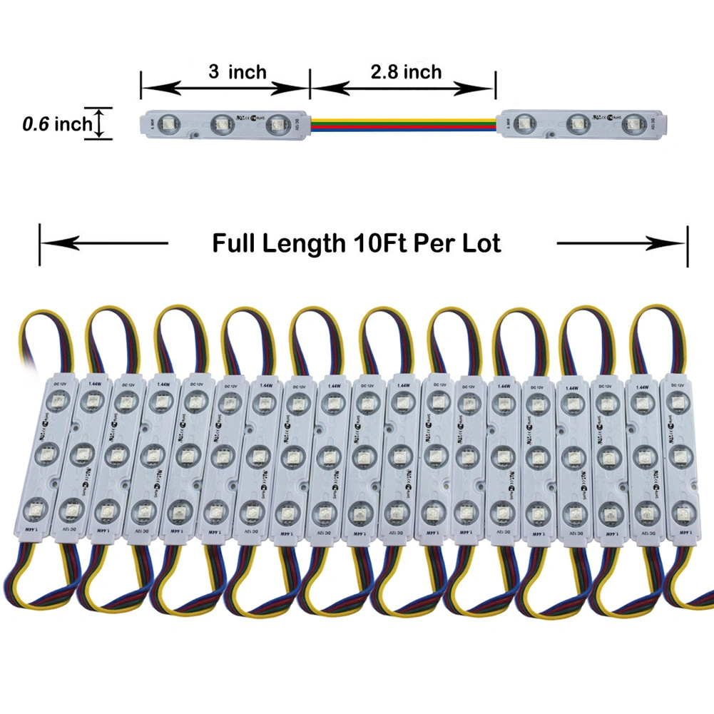 RGB LED Module 5050 SMD 3-Unit 12V for Channel Letter Signs Store Window Light Strip view 4