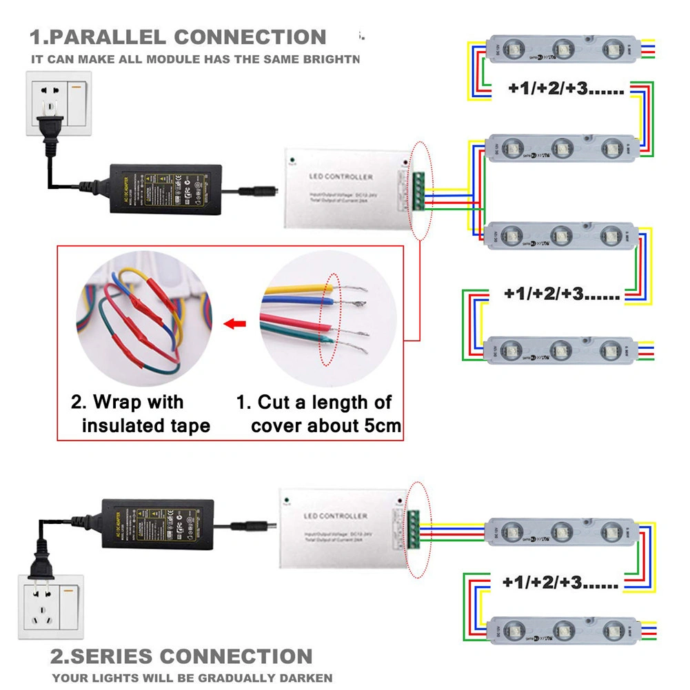 RGB LED Module 5050 SMD 3-Unit 12V for Channel Letter Signs Store Window Light Strip view 5
