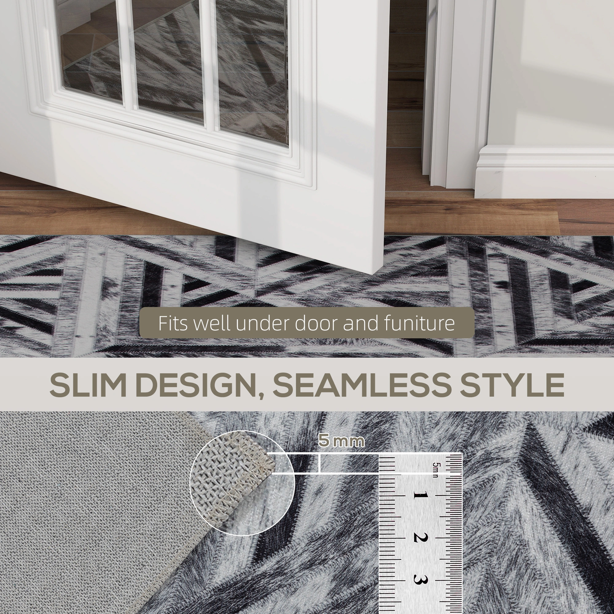 Boho Vintage Area Rug, Soft Low Pile Carpet for Bedroom Living Room Nursery Decor view 5