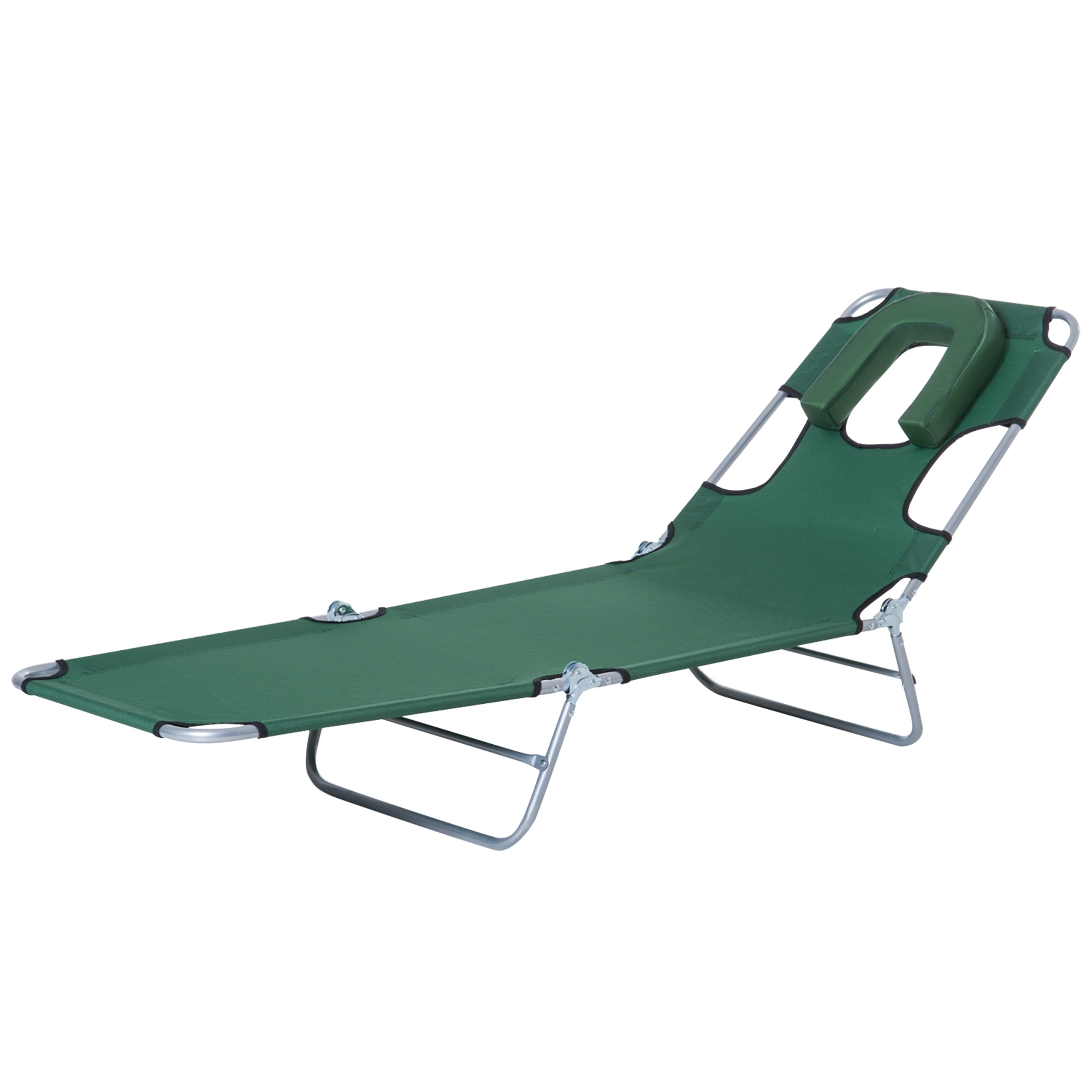 Folding Lounge Rocking Chair, Outdoor Patio Chair with Cup Holder, Portable Lightweight Foldable for Camping Beach