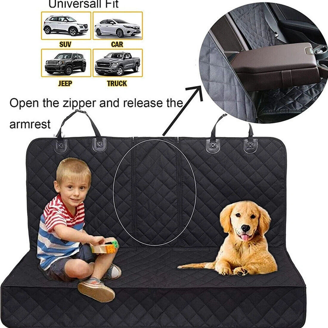 Waterproof Pet Car Seat Cover Rear Bench Mat Non-Slip Dog Seat Cushion Protector view 2