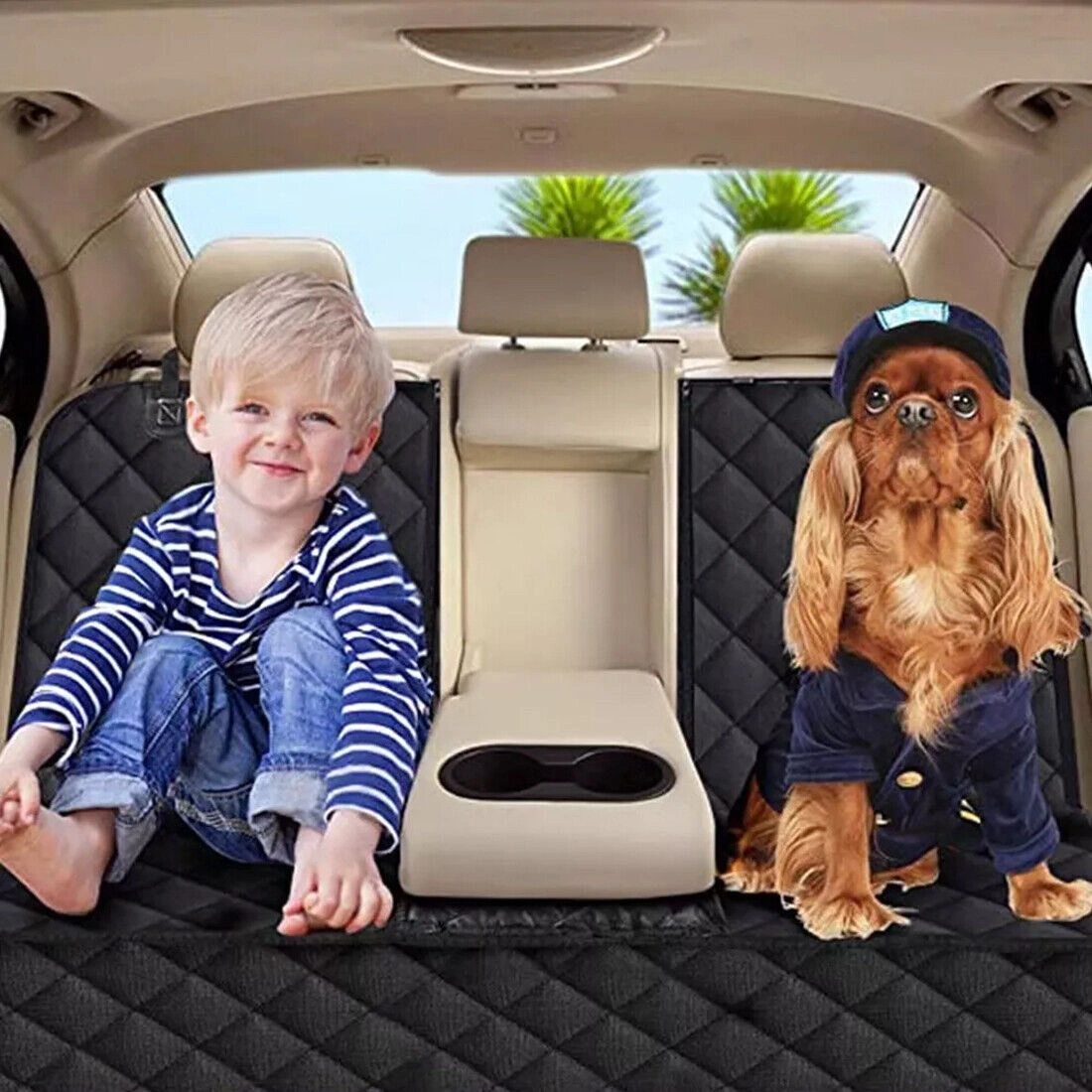 Waterproof Pet Car Seat Cover Rear Bench Mat Non-Slip Dog Seat Cushion Protector view 3