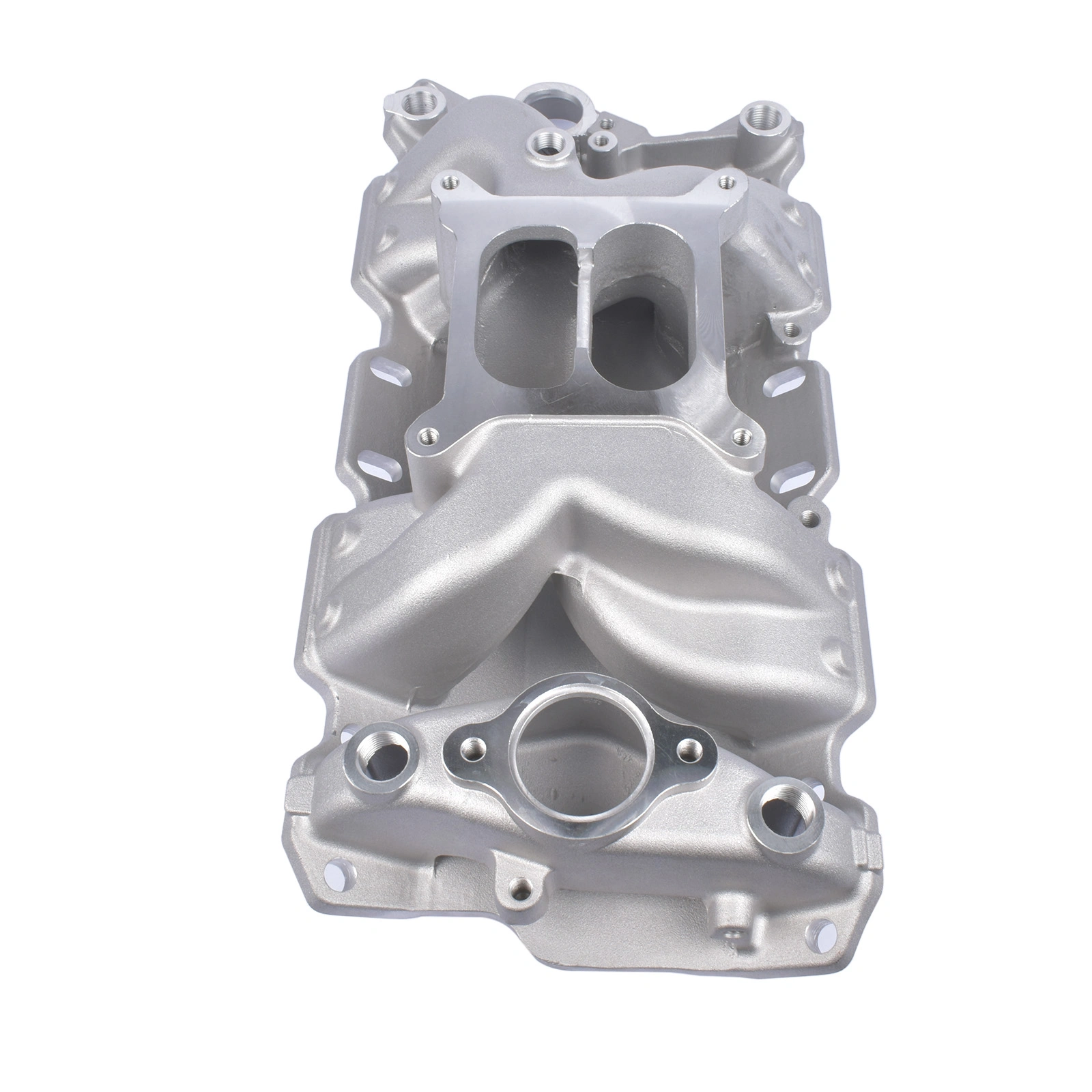 Aluminum Dual Plane Air Gap Intake Manifold For Small Block Chevy 262-400 1955-1986 view 6