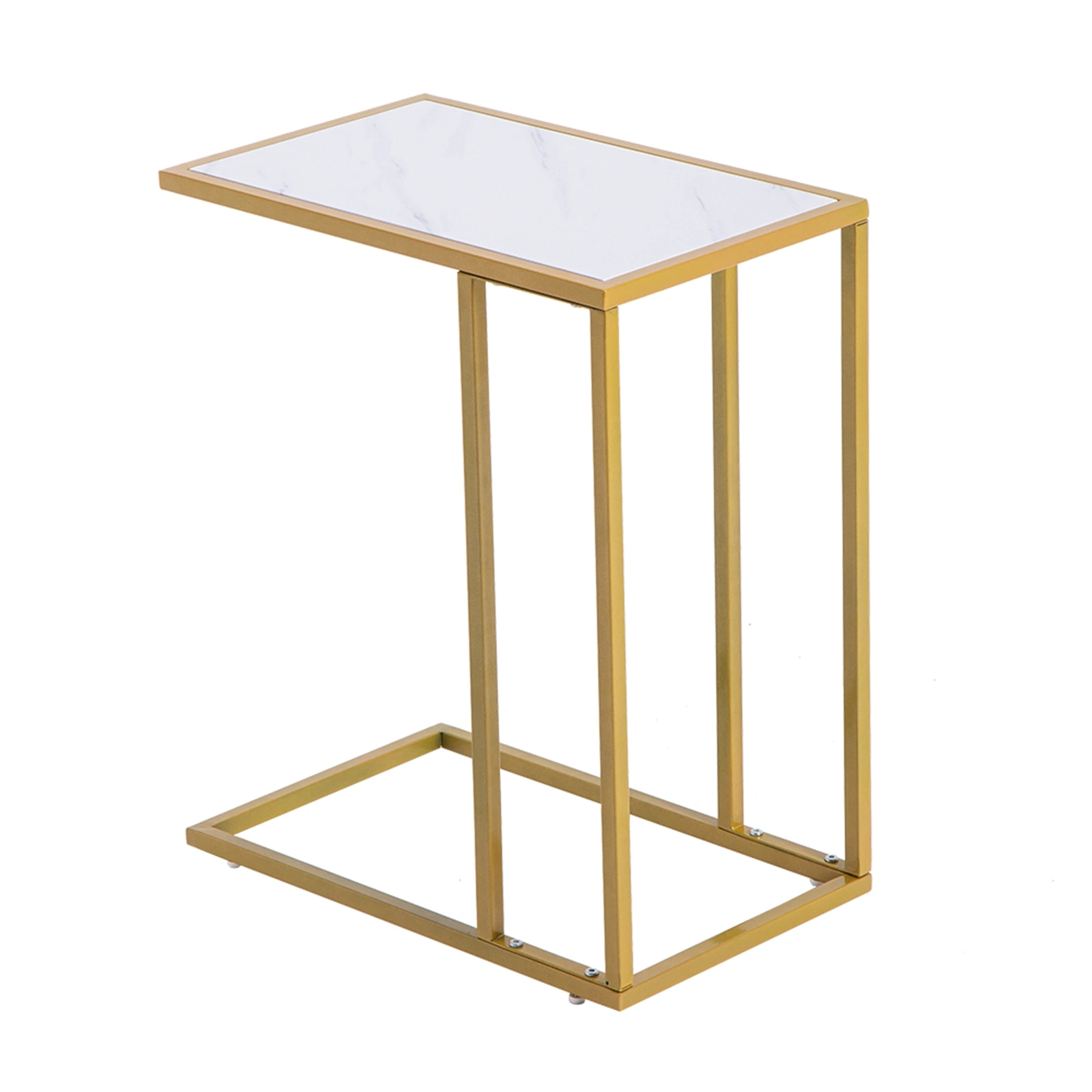 Marble Simple C-Side Table White
