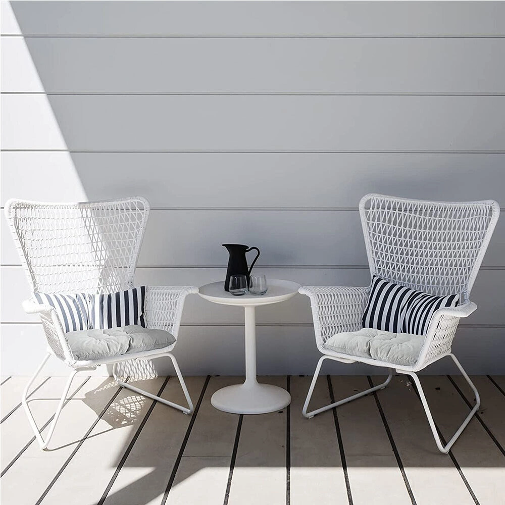 4 Pack Chair Seat Cushions Tie On, Plain Dining Kitchen Garden Seat Pads UK view 4