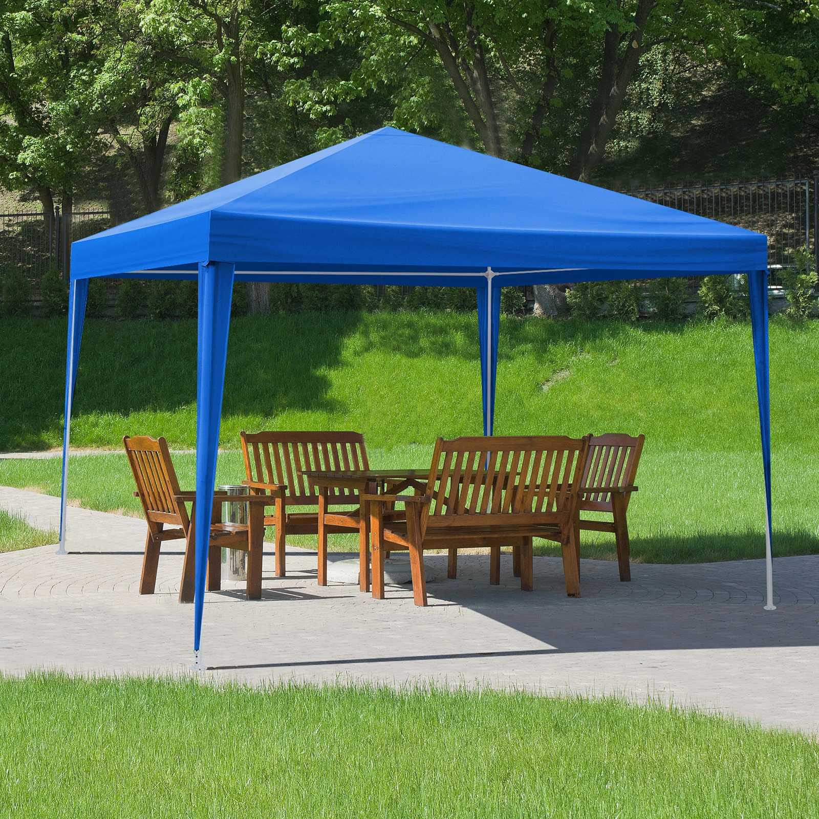 10'x10' Gazebo Waterproof Outdoor Canopy Patio Tent Party Tent for Wedding BBQ Cater, Blue view 13