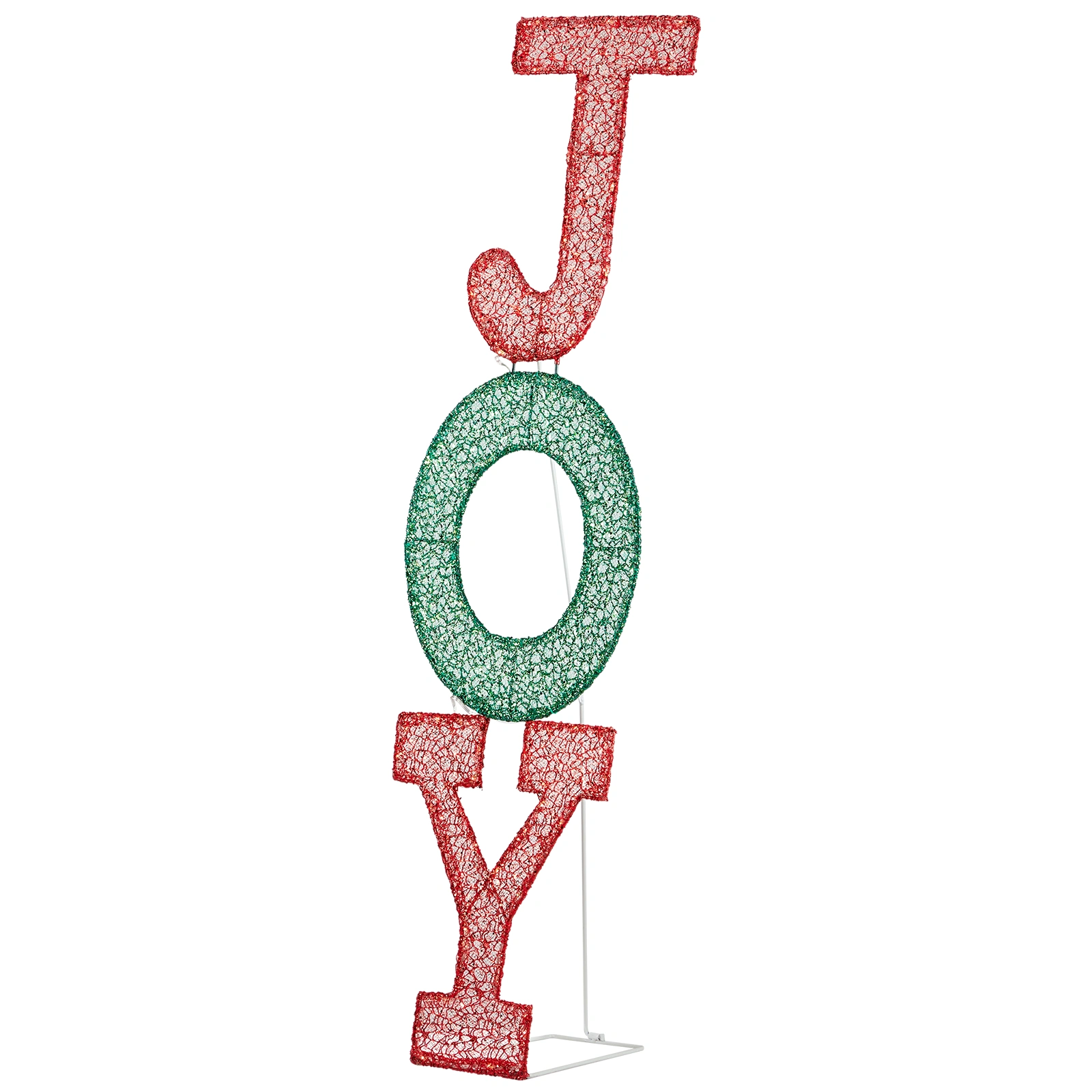 Lighted JOY Letter Sign, 45 LED Warm White Christmas Yard Decor, Pre-lit 2D Outdoor Indoor Holiday Display with Stakes view 2