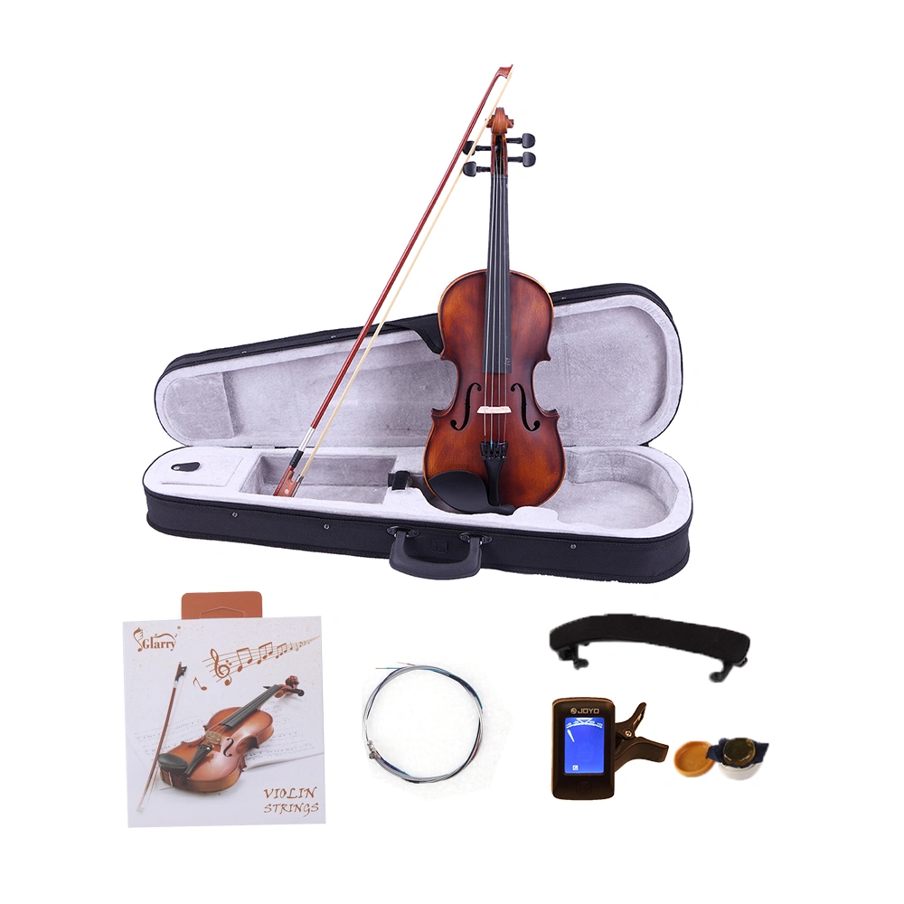 GV200 4/4 Classic Solid Wood Violin Case Bundle with Bow, Strings, Rosin, Shoulder Rest & Electronic Tuner