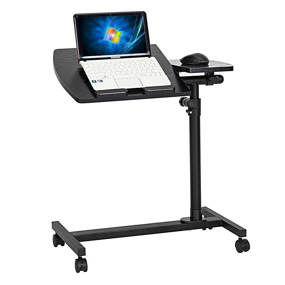 Four-Wheel Multifunctional Flat Surface Lifting Computer Desk Black view 12