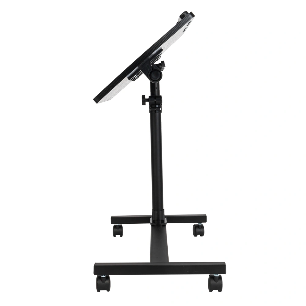 Four-Wheel Multifunctional Flat Surface Lifting Computer Desk Black view 2