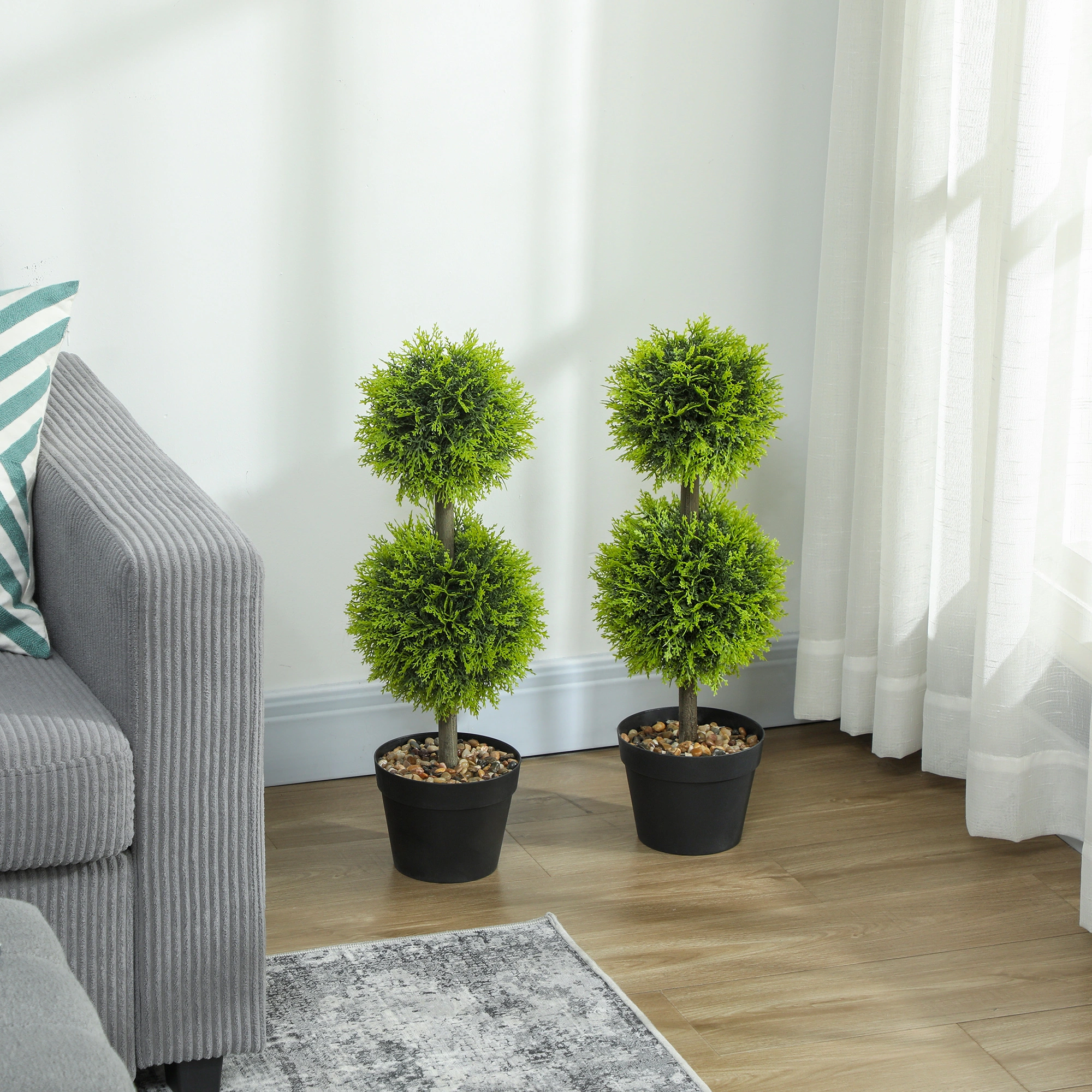 Modern Artificial Plant with Decorative Pot - 35in Faux Greenery Indoor Outdoor Home Garden décor