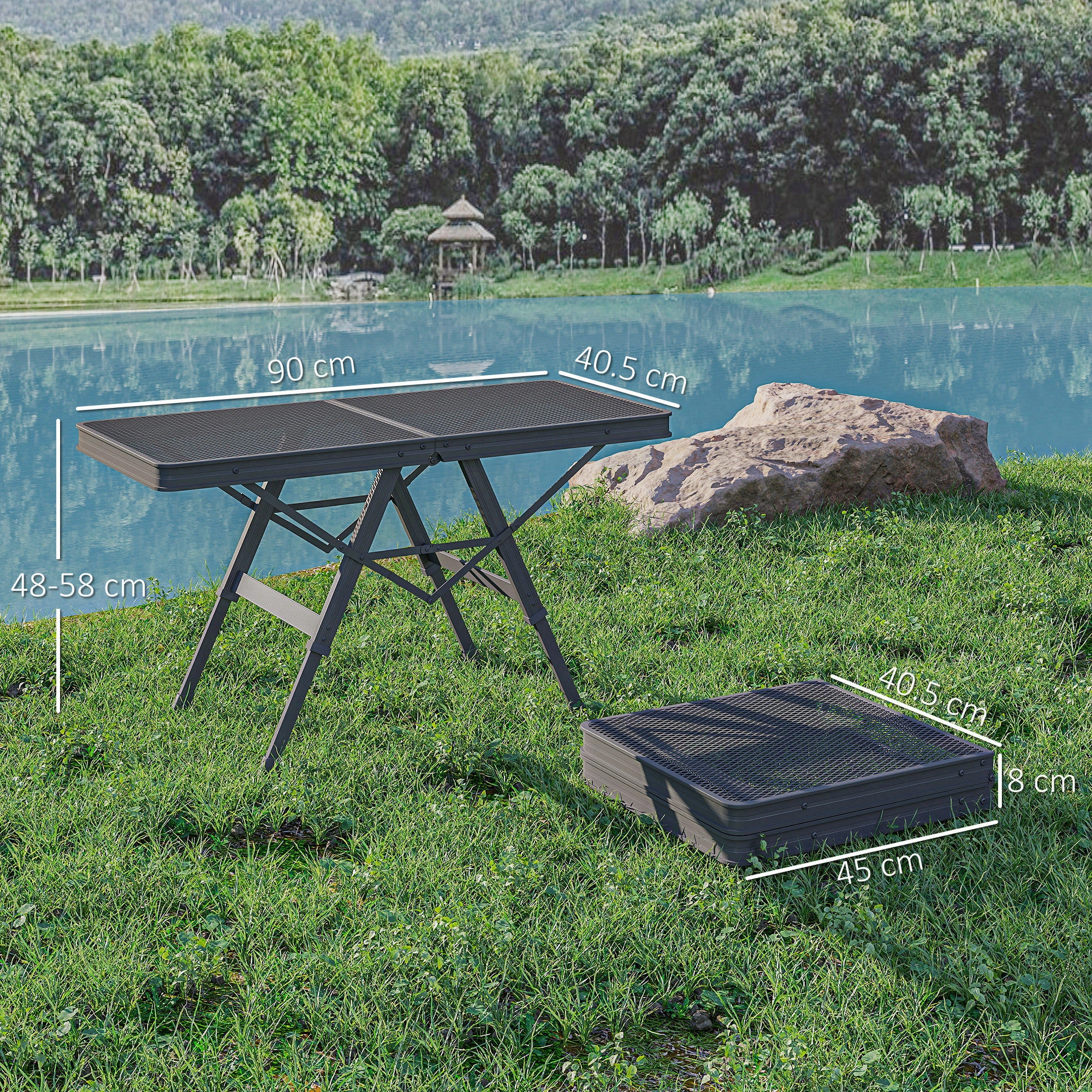 Portable Camping Table, Lightweight Foldable Picnic Table for Outdoor Hiking & Beach view 3