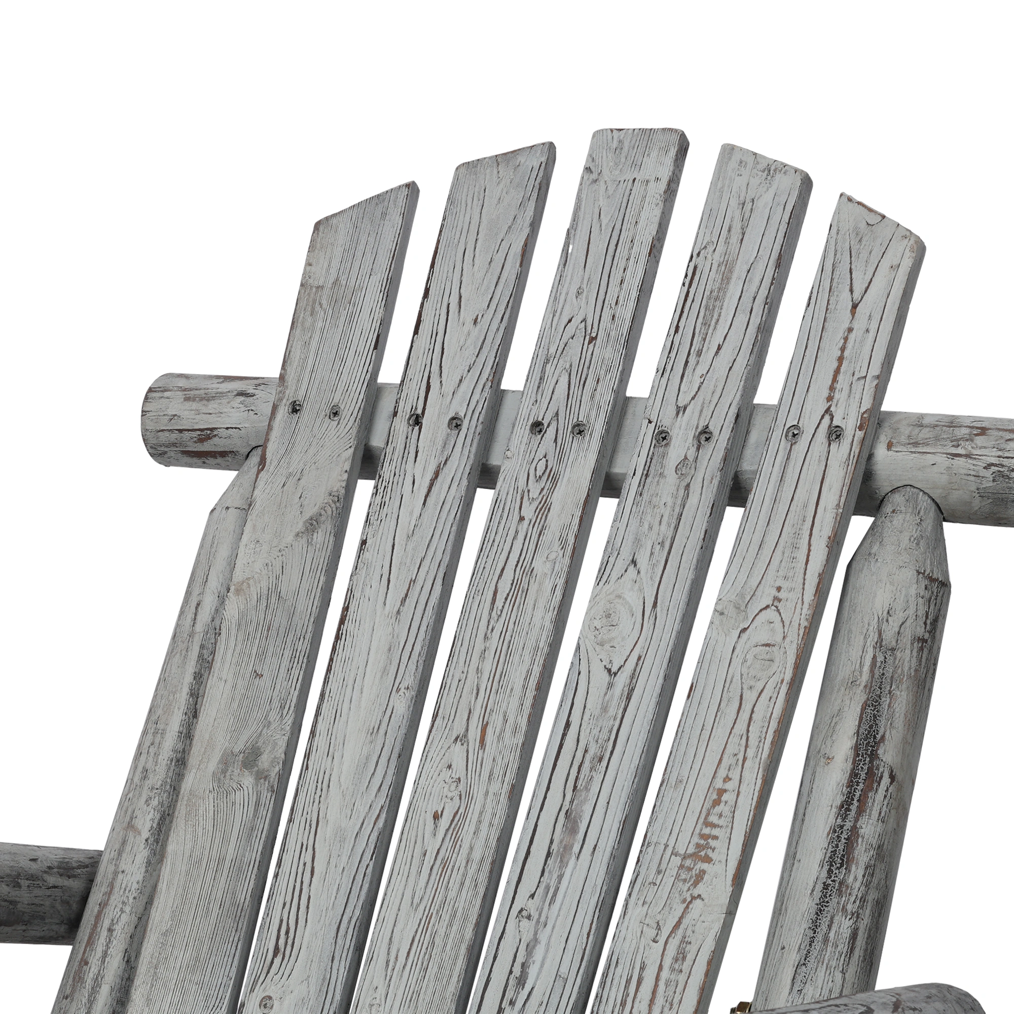 Wooden Porch Rocking Chair, Fir Wood Garden Rocker for Patio Outdoor Seating, Light Gray view 10