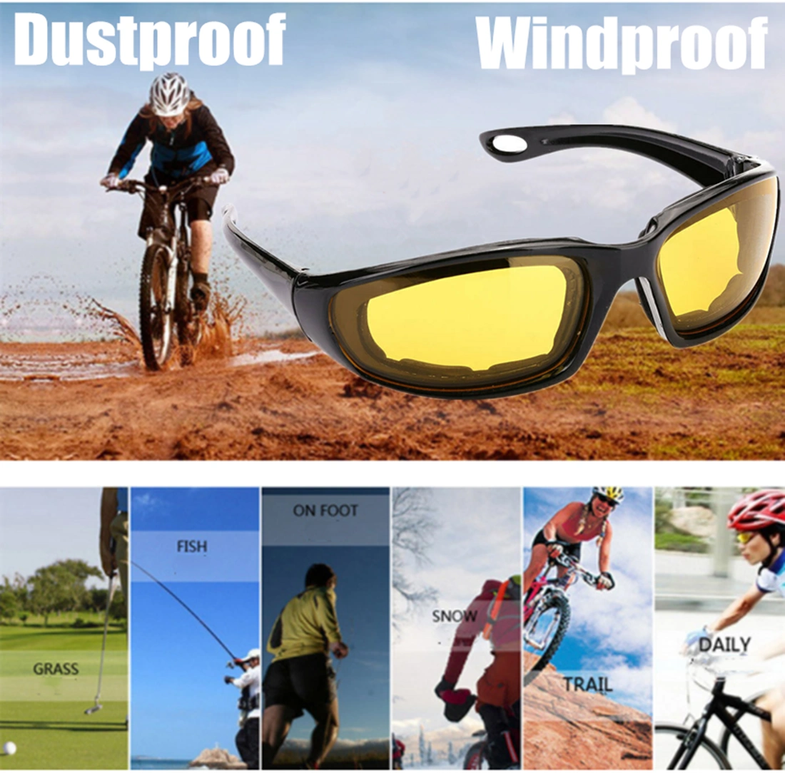 1 pairs Motorcycle Sports Biker Riding Glasses Wind Resistant Eye Protection Sports Goggles Cycling Glasses Sunglasses Yellow Color(US Logistics only For USPS.TK/TMEU only For self-pickup) view 7