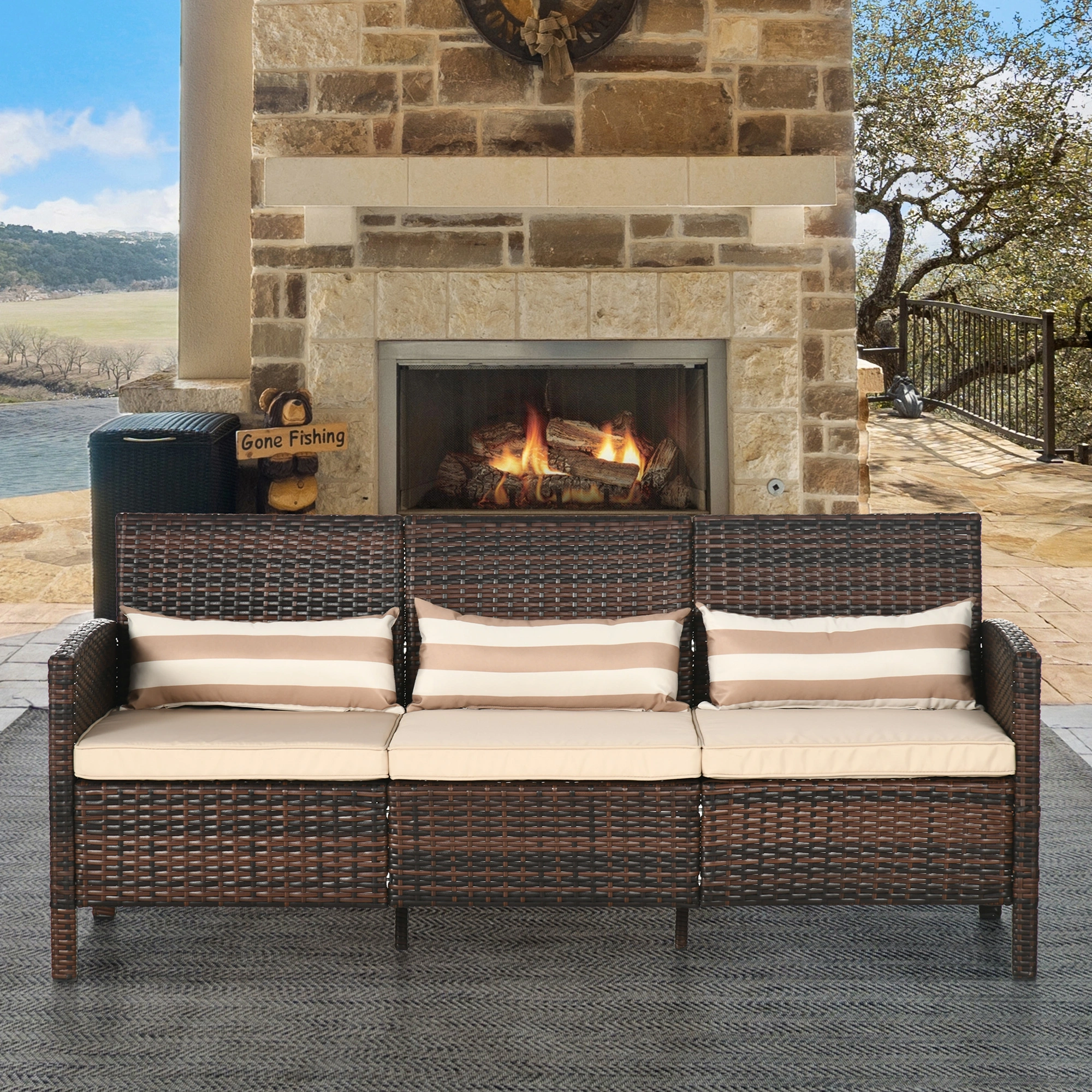 Compact Patio Furniture Bistro Set 2-Seater Outdoor Table and Chairs Space-Saving Garden Decor view 3