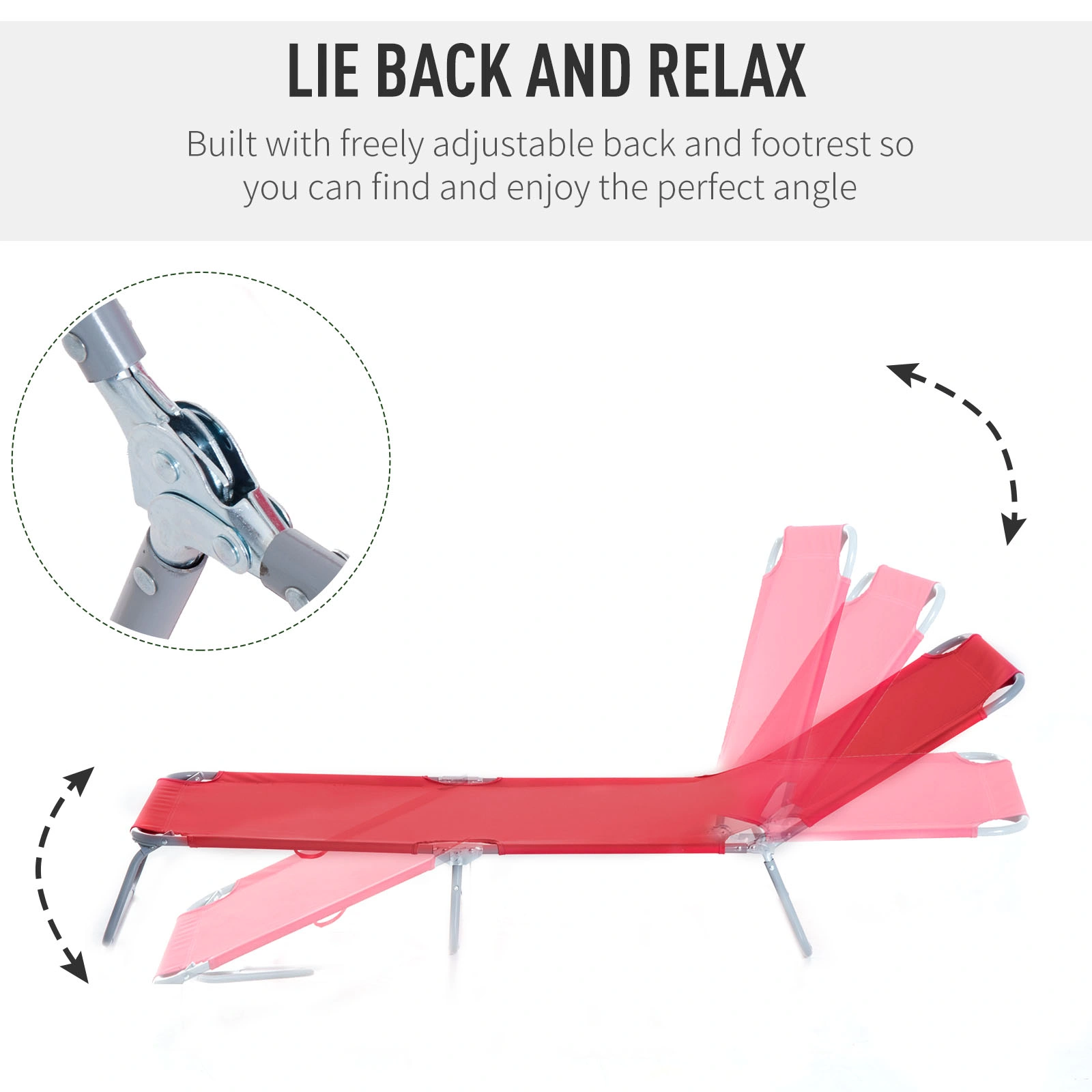 Rocking Folding Lounge Chair, Outdoor Portable Chair with Cup Holder, Lightweight Foldable for Patio Garden Camping view 3