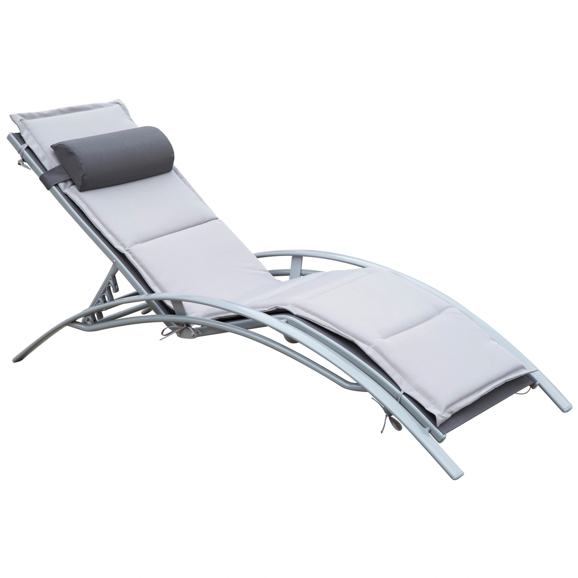 Folding Lounge Rocking Chair Outdoor Indoor Reclining Chair with Cup Holder Adjustable Backrest Portable Lightweight