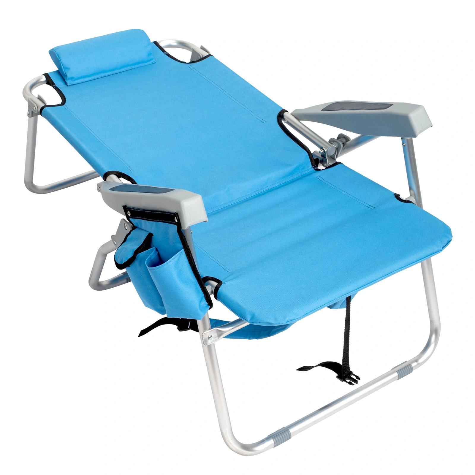 63*70*99cm Heightened Oxford Cloth Silver White Aluminum Tube Bearing 100kg Beach Chair Blue view 13