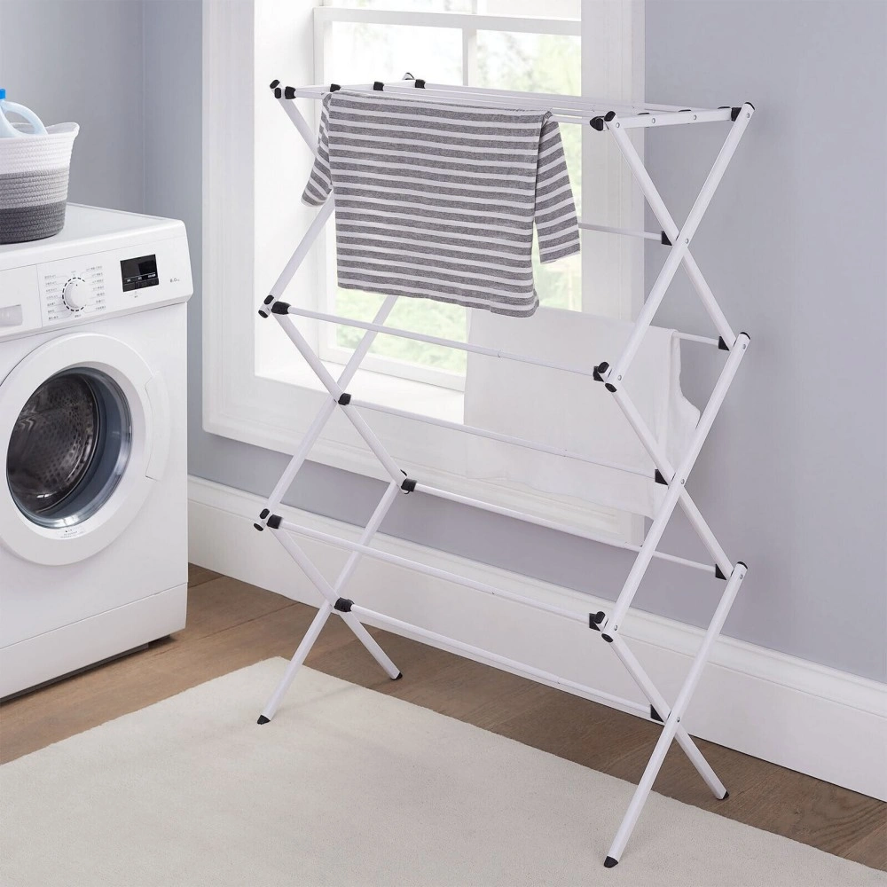3 Tier Metal Clothes Airer Dryer, Foldable Laundry Horse Drying Rack for Indoor Outdoor Patio view 5
