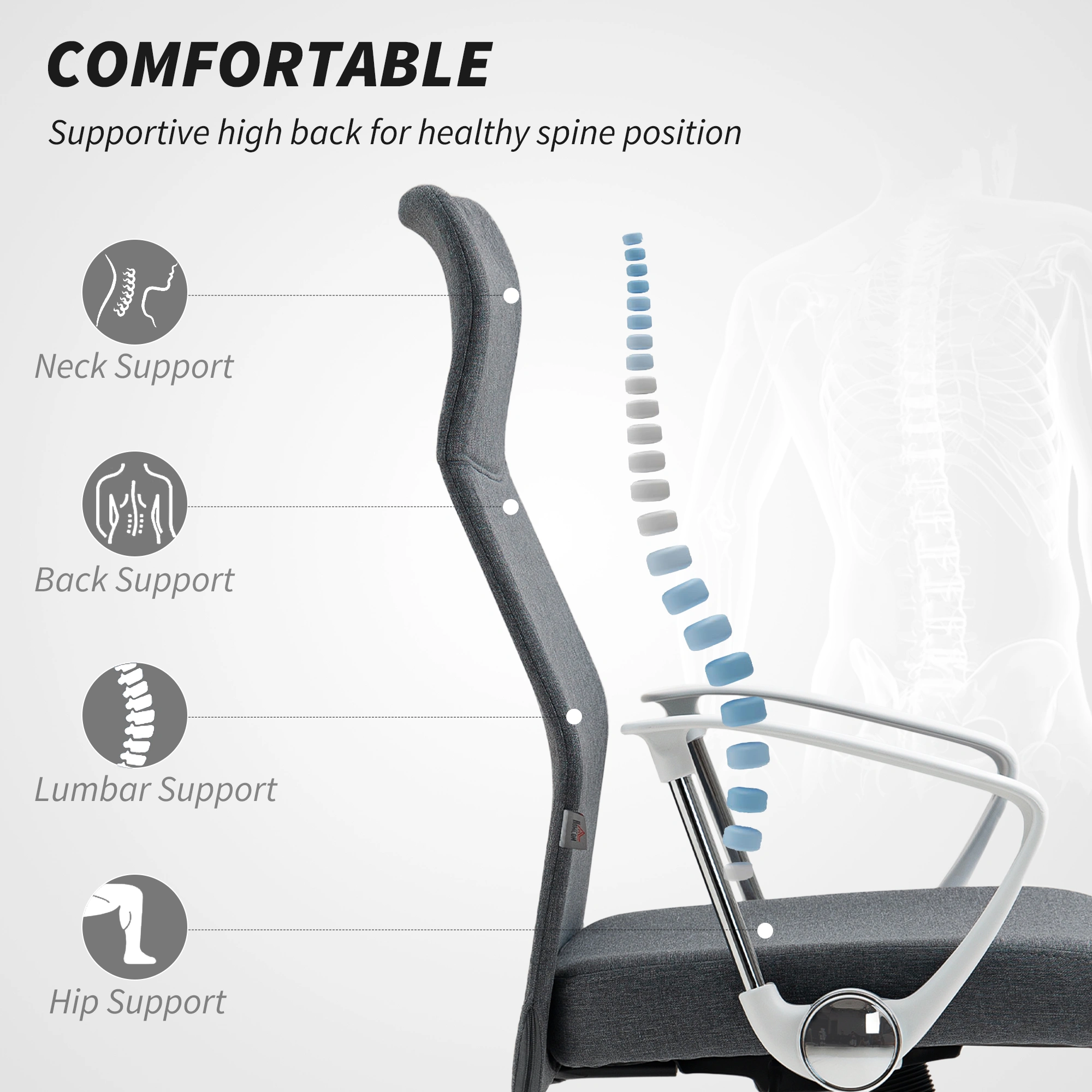 Massage Office Chair, Ergonomic Recliner, Lumbar Support, Breathable Mesh view 4