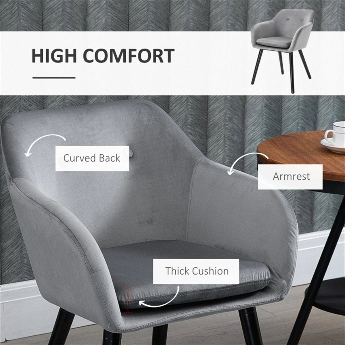 24 Inch Bar Stools Set of 2, Modern Swivel Counter Height Stools with Footrest, PU Upholstered Dining Chair, Metal Frame Barstools, Home Kitchen Office Restaurant, Grey/Black/White view 2