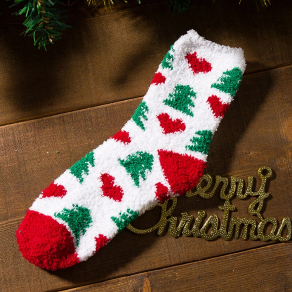 5 Pairs Women's Christmas Cozy Fluffy Bed Socks - Soft Warm Lounge Socks with Gift Bag view 3