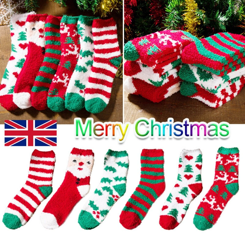 5 Pairs Women's Christmas Cozy Fluffy Bed Socks - Soft Warm Lounge Socks with Gift Bag view 5