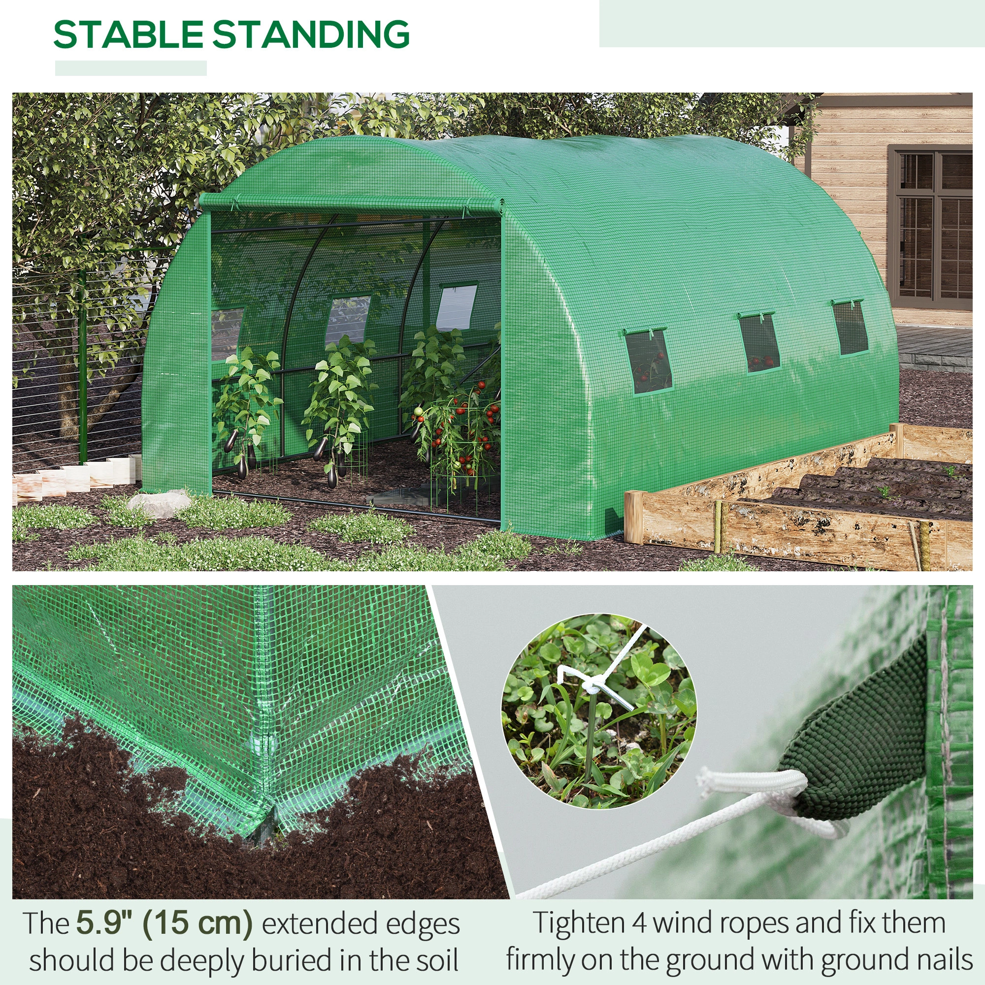 Mini Walk-in Greenhouse, Portable 4-Tier Hobby Greenhouse with Zipper Door, UV-Resistant PE Cover for Vegetables, Herbs & Flowers