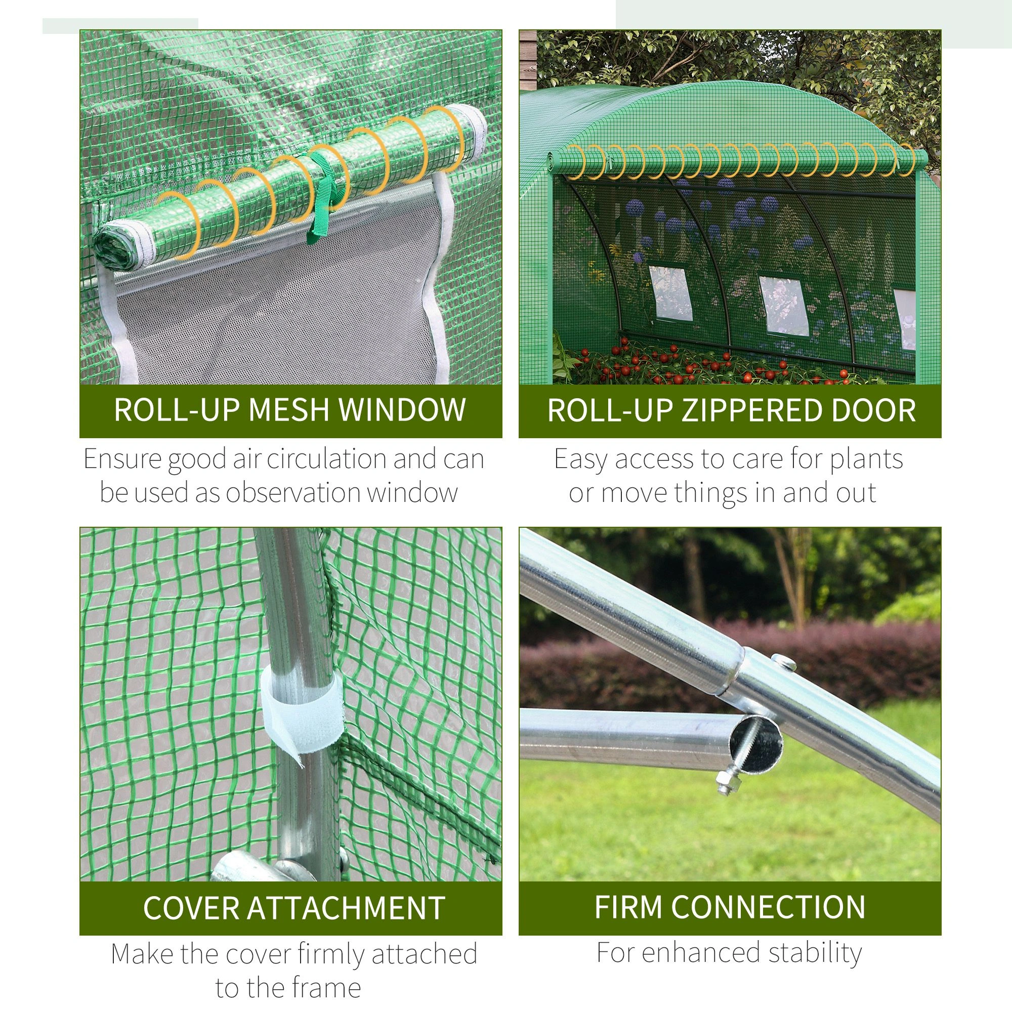 Mini Walk-in Greenhouse, Portable 4-Tier Hobby Greenhouse with Zipper Door, UV-Resistant PE Cover for Vegetables, Herbs & Flowers view 3