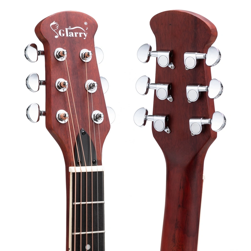 41 inch Full-Size Cutaway Acoustic-Electric Guitar Grape Voice Hole Spruce Top Round Back Sunset Red view 18