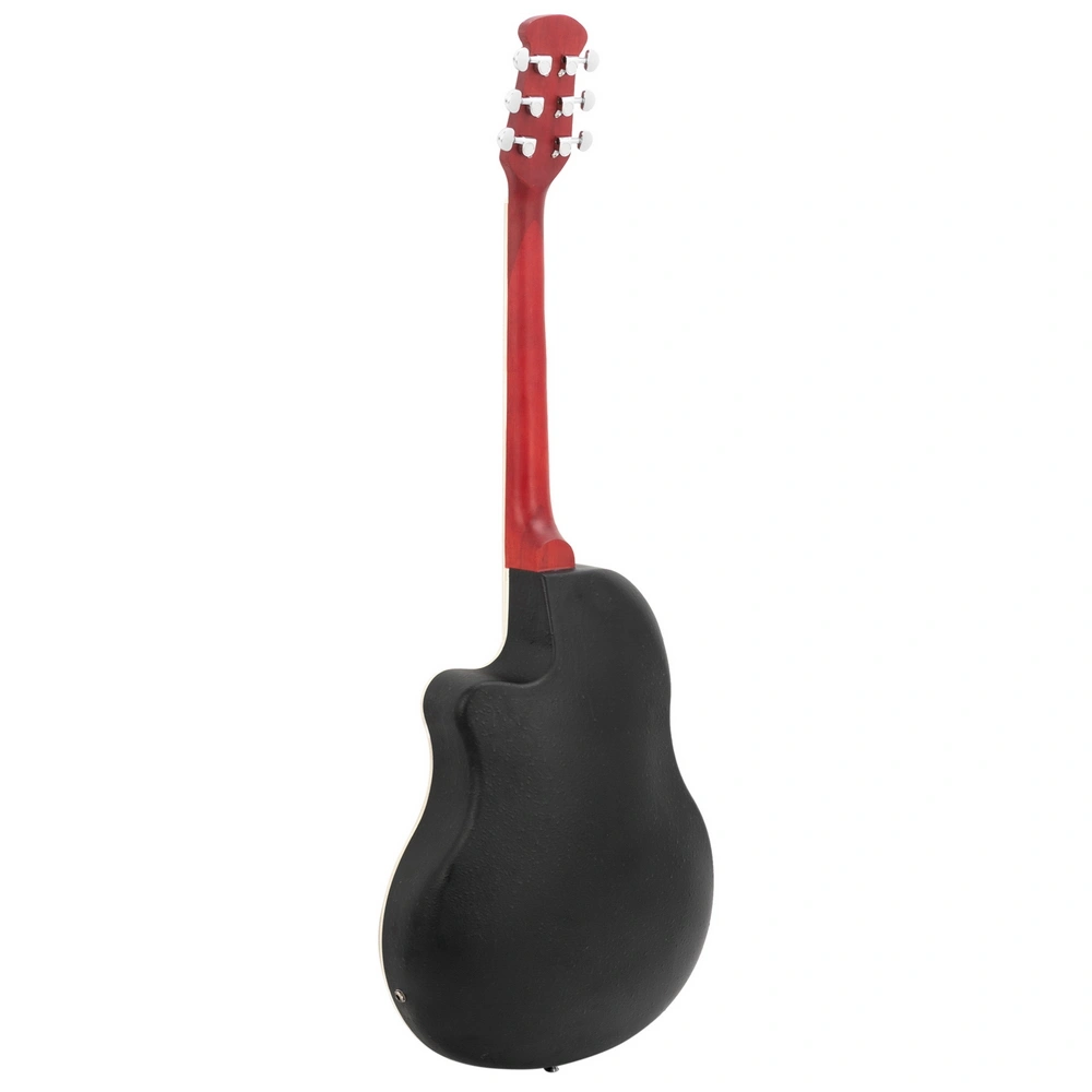 41 inch Full-Size Cutaway Acoustic-Electric Guitar Grape Voice Hole Spruce Top Round Back Sunset Red view 22