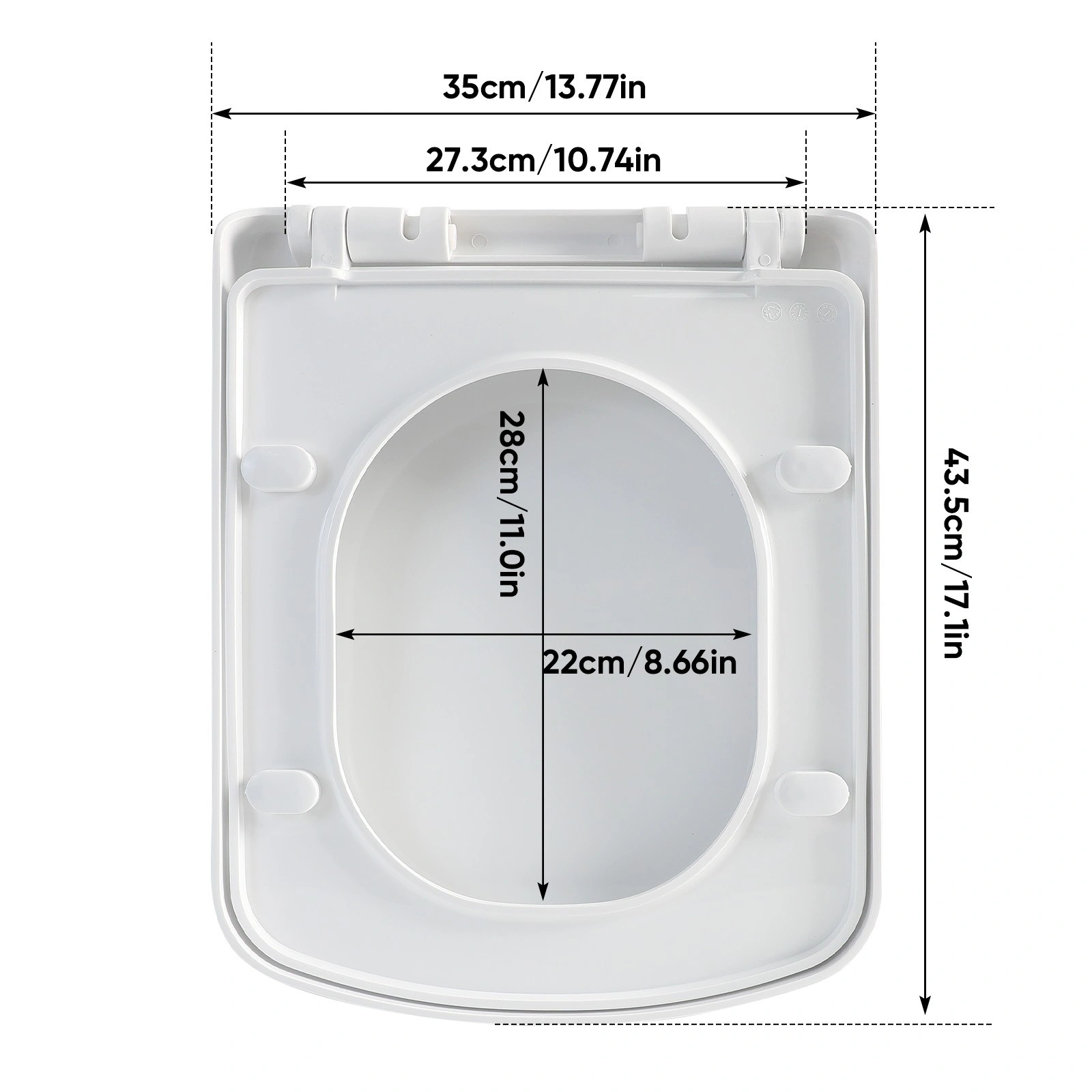 Square Soft Close Toilet Seat Quick Release - Anti-Bacterial Adjustable Heavy Duty Slow Closing Lid & Seat view 5