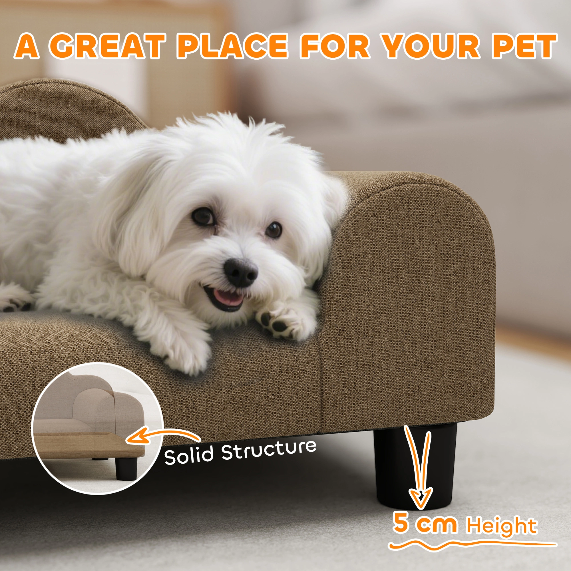 Luxury Orthopedic Dog Bed & Pet Sofa, Removable Washable Cover, Soft Memory Foam Cushion for Medium Large Dogs, Indoor Outdoor Use view 5