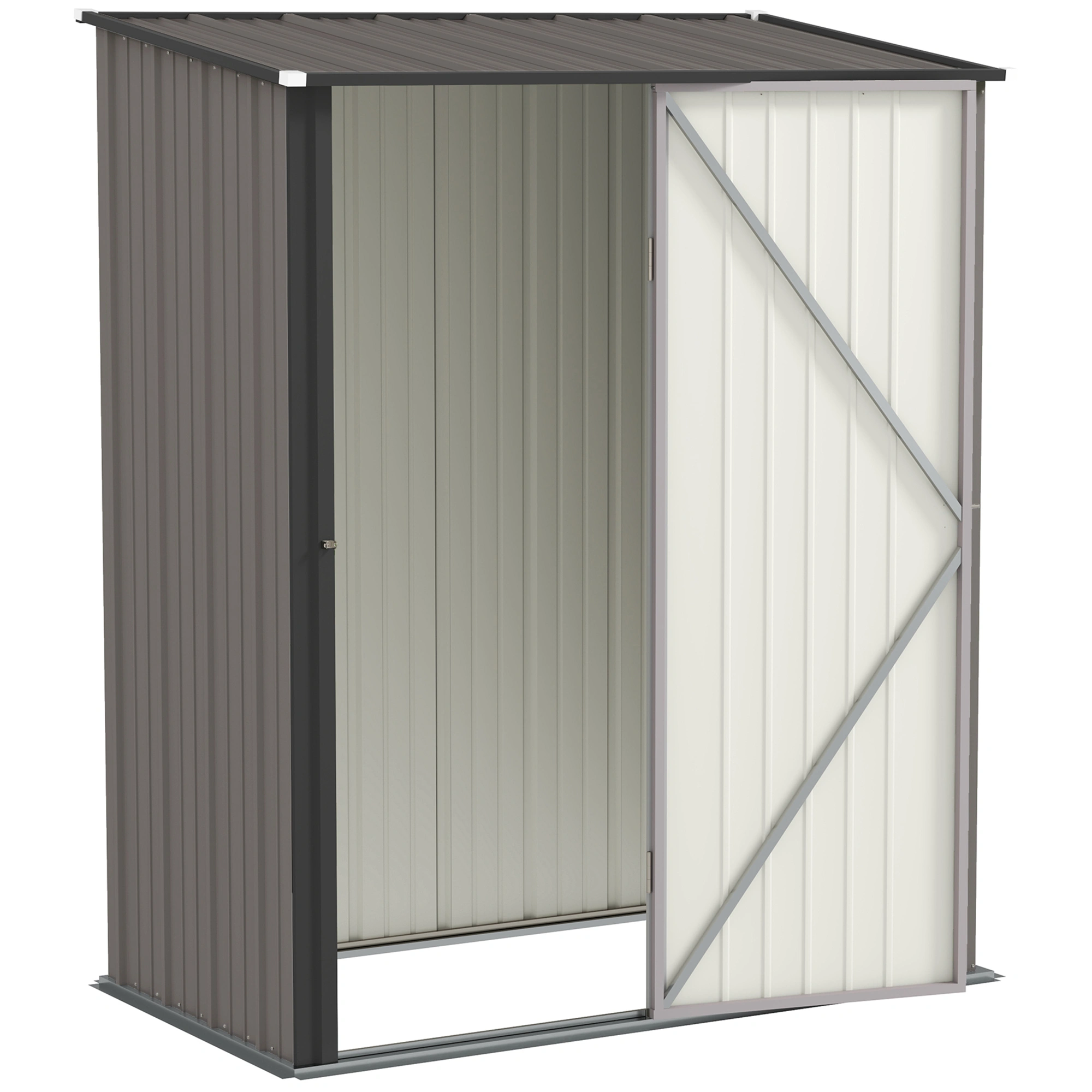 Heavy Duty Garden Shed 6x4 Outdoor Storage Cabinet Weather Resistant Metal Tool Rack for Backyard Garage view 3