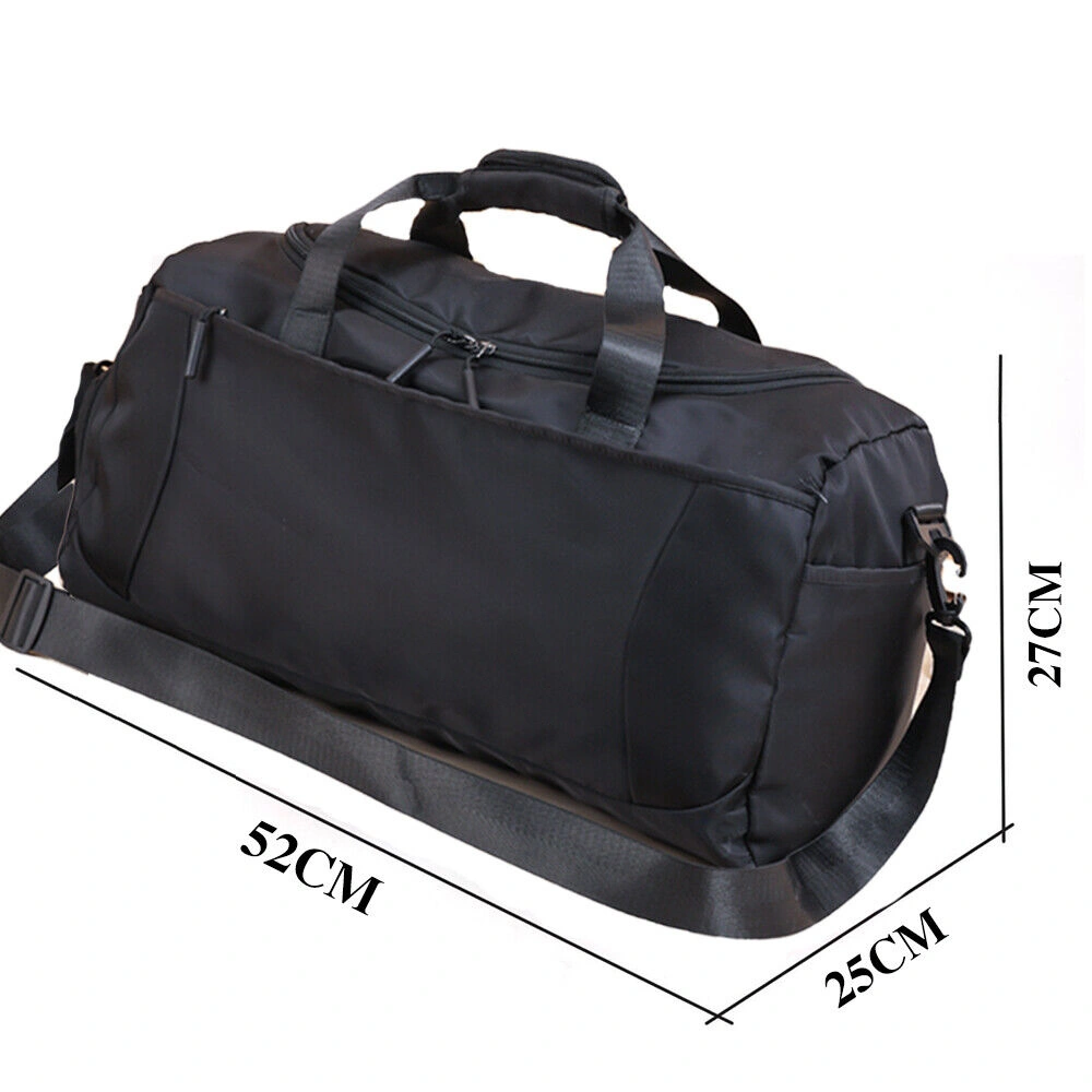 Large Black Duffle Bag 52x27x25cm, Sport Gym Tote with Travel Work Gear Storage Organizer view 2
