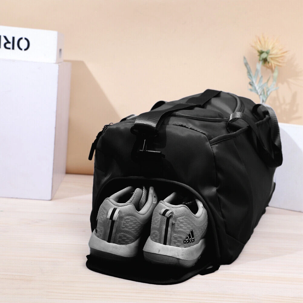 Large Black Duffle Bag 52x27x25cm, Sport Gym Tote with Travel Work Gear Storage Organizer view 3