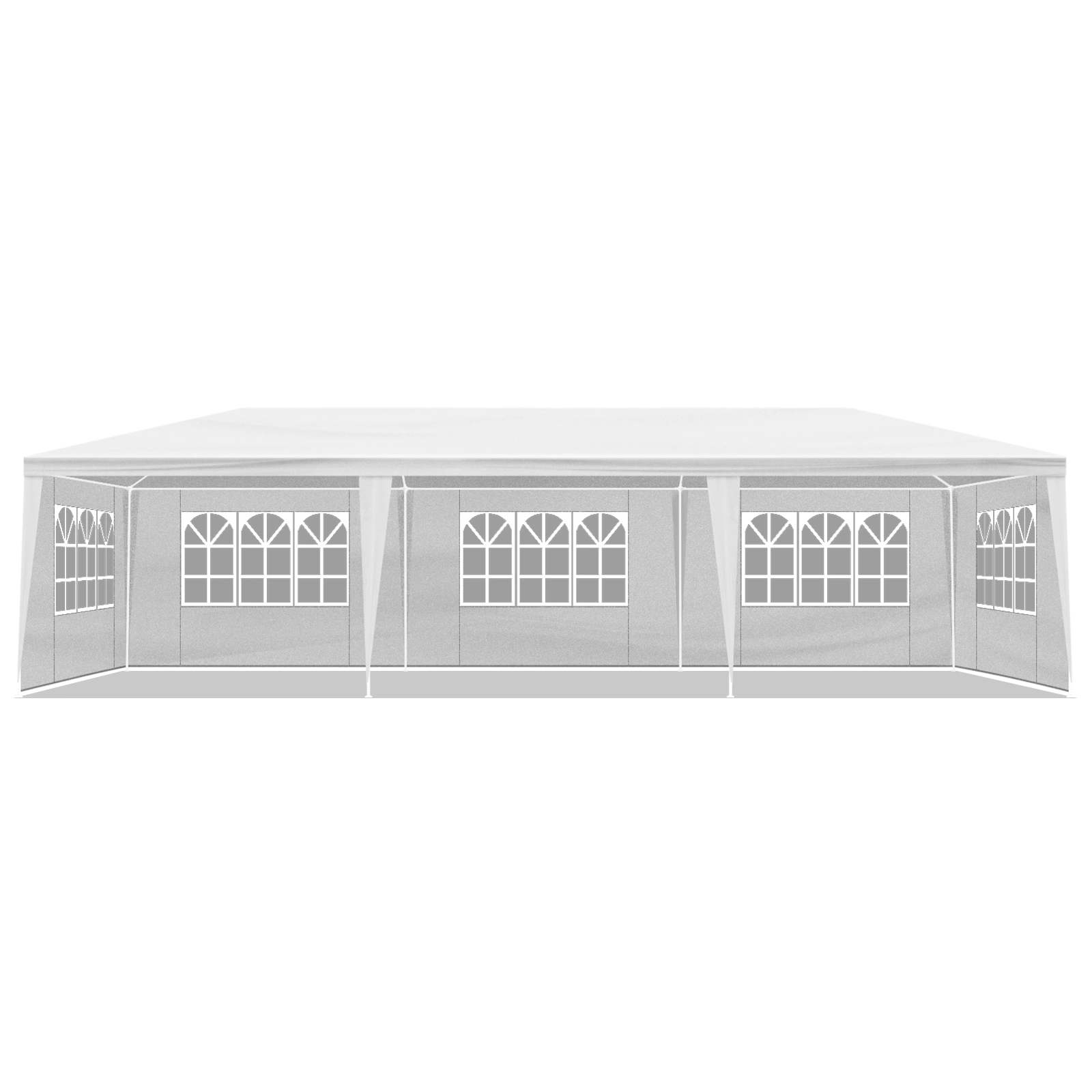 10'x30' White Outdoor Party Tent Gazebo with 8 Removable Sidewalls, Waterproof Canopy for Patio, Wedding, Events, and Garden Use view 2