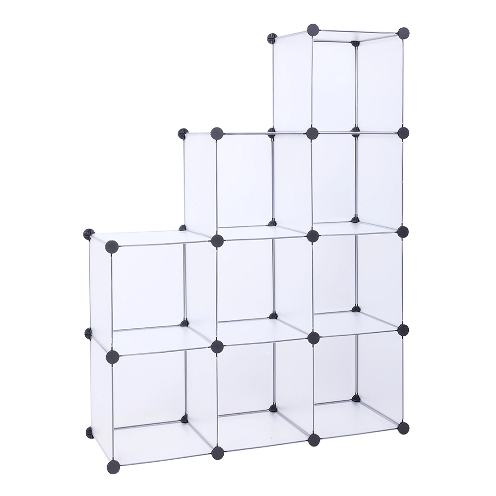 9-Cube Storage Organizer Closet Shelf DIY Cubes Cabinet System, White Modular Room Divider & Bookcase
